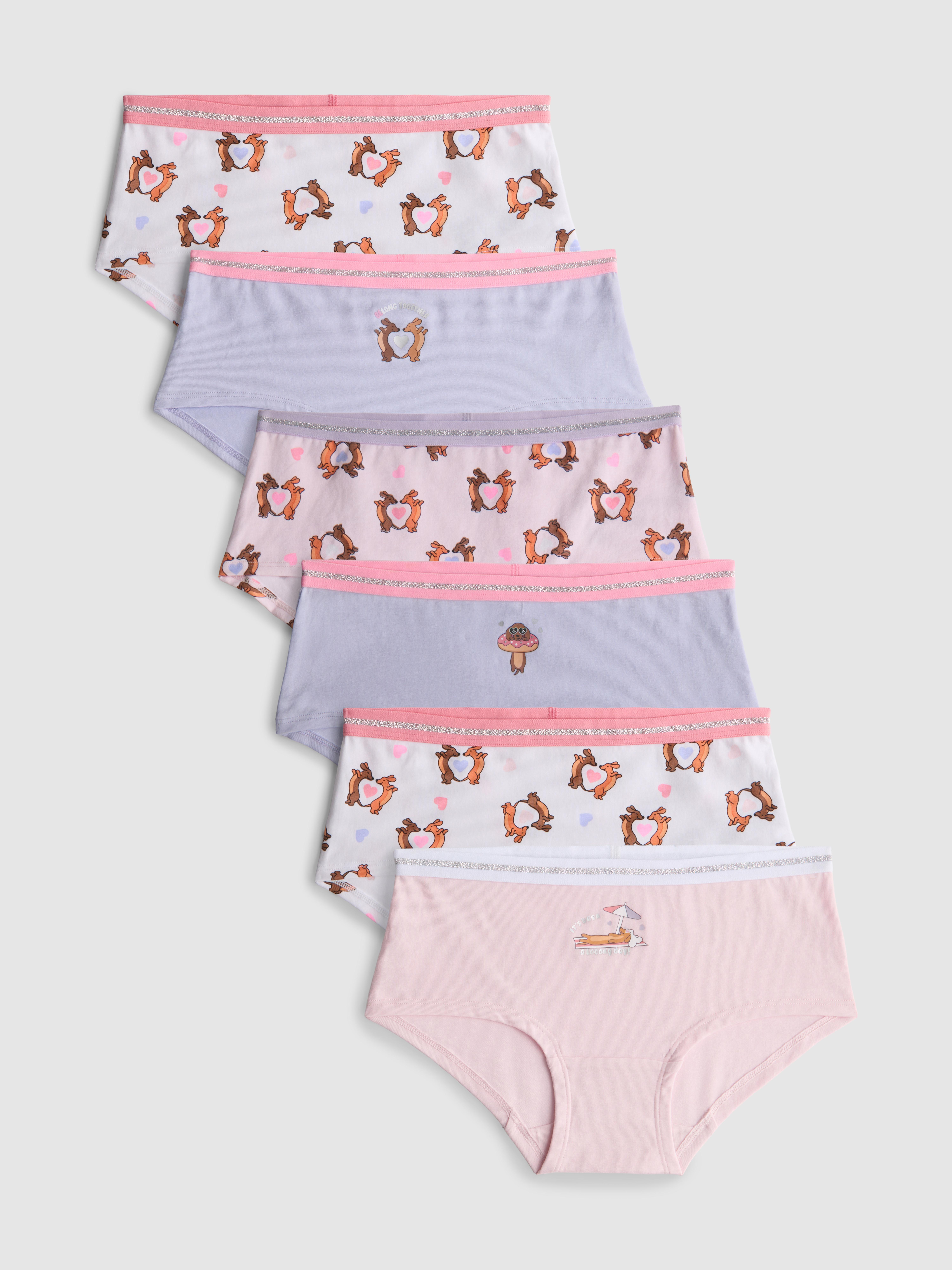 2-15yrs | 6pk Sausage Dog Graphic Hipster Briefs