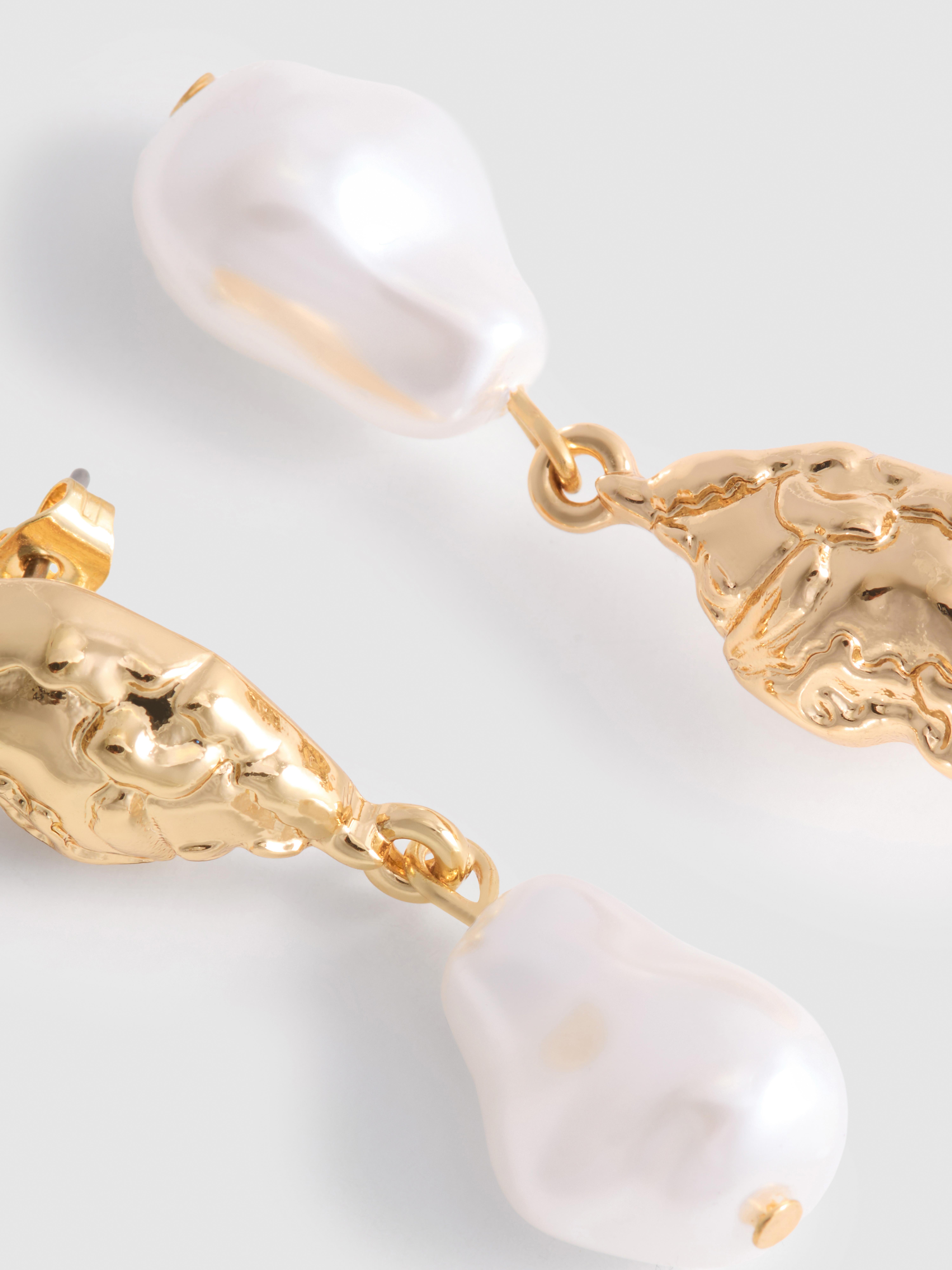 Faux Pearl Drop Earrings