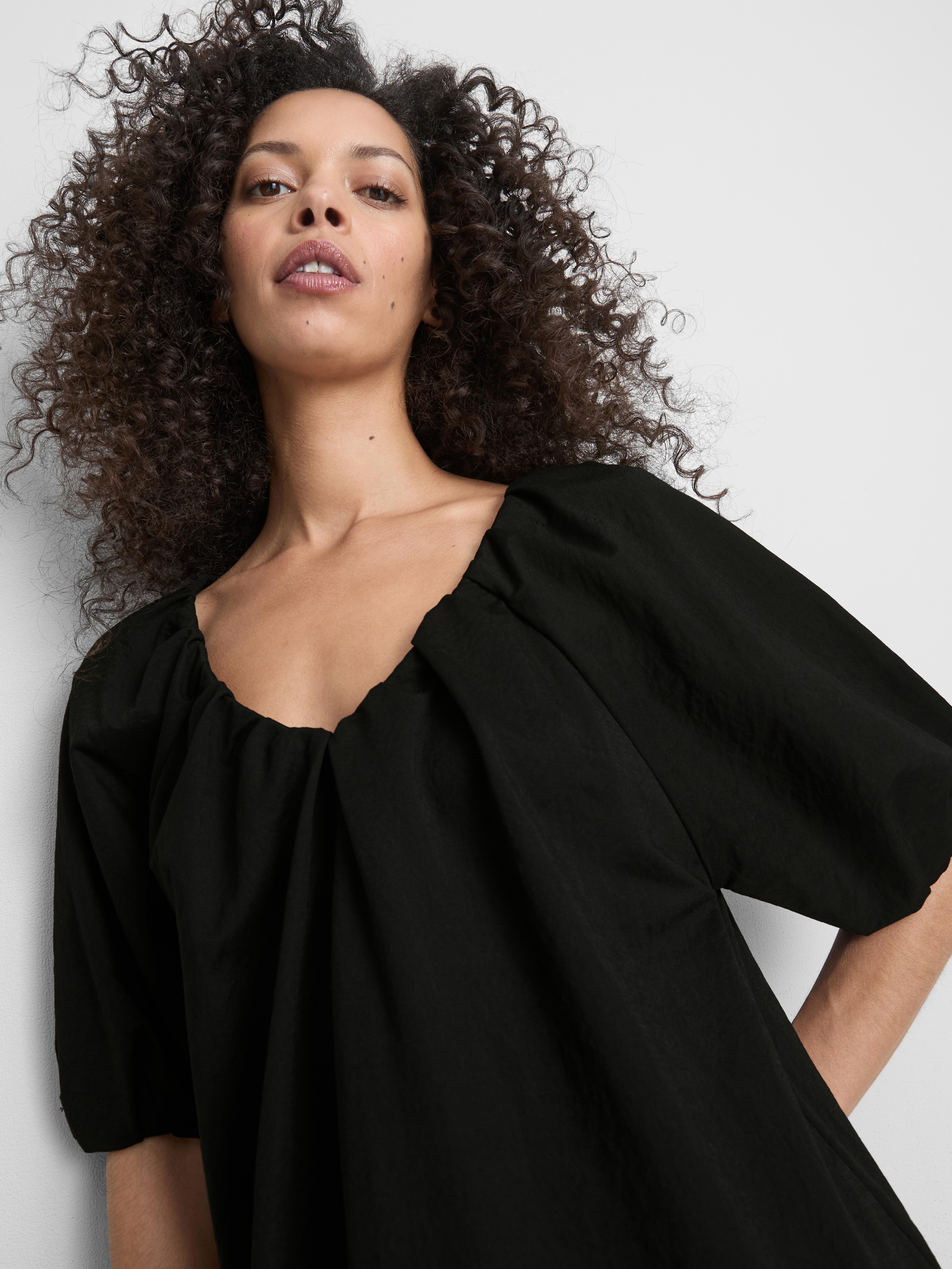 black palermo puff sleeve mini dress Cut Out Puff Sleeve Bubble Hem Mini Dress Black main image 1