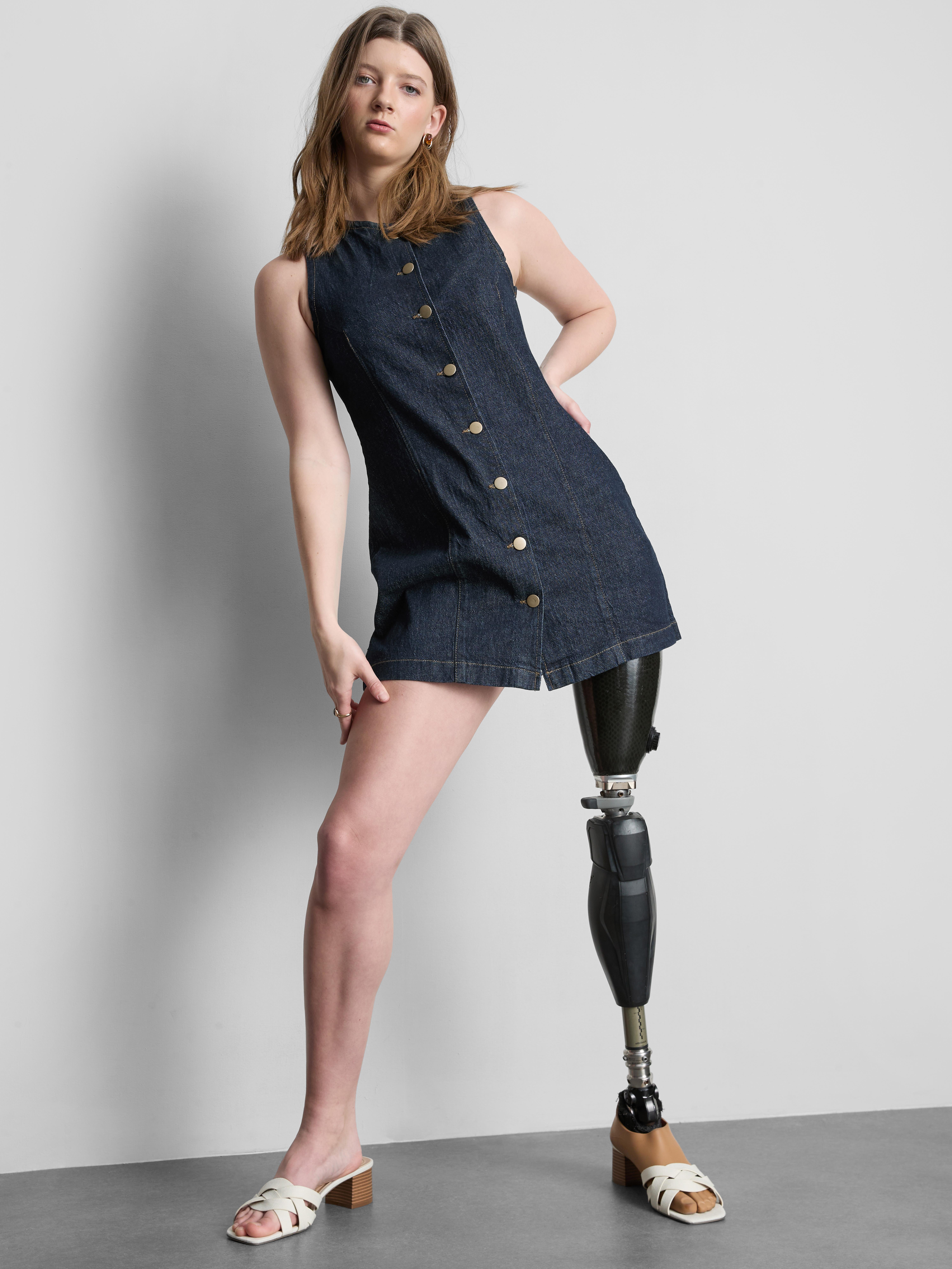 denim dress penneys Penn Button Front Denim Mini Dress / Summer Blue | MESHKI