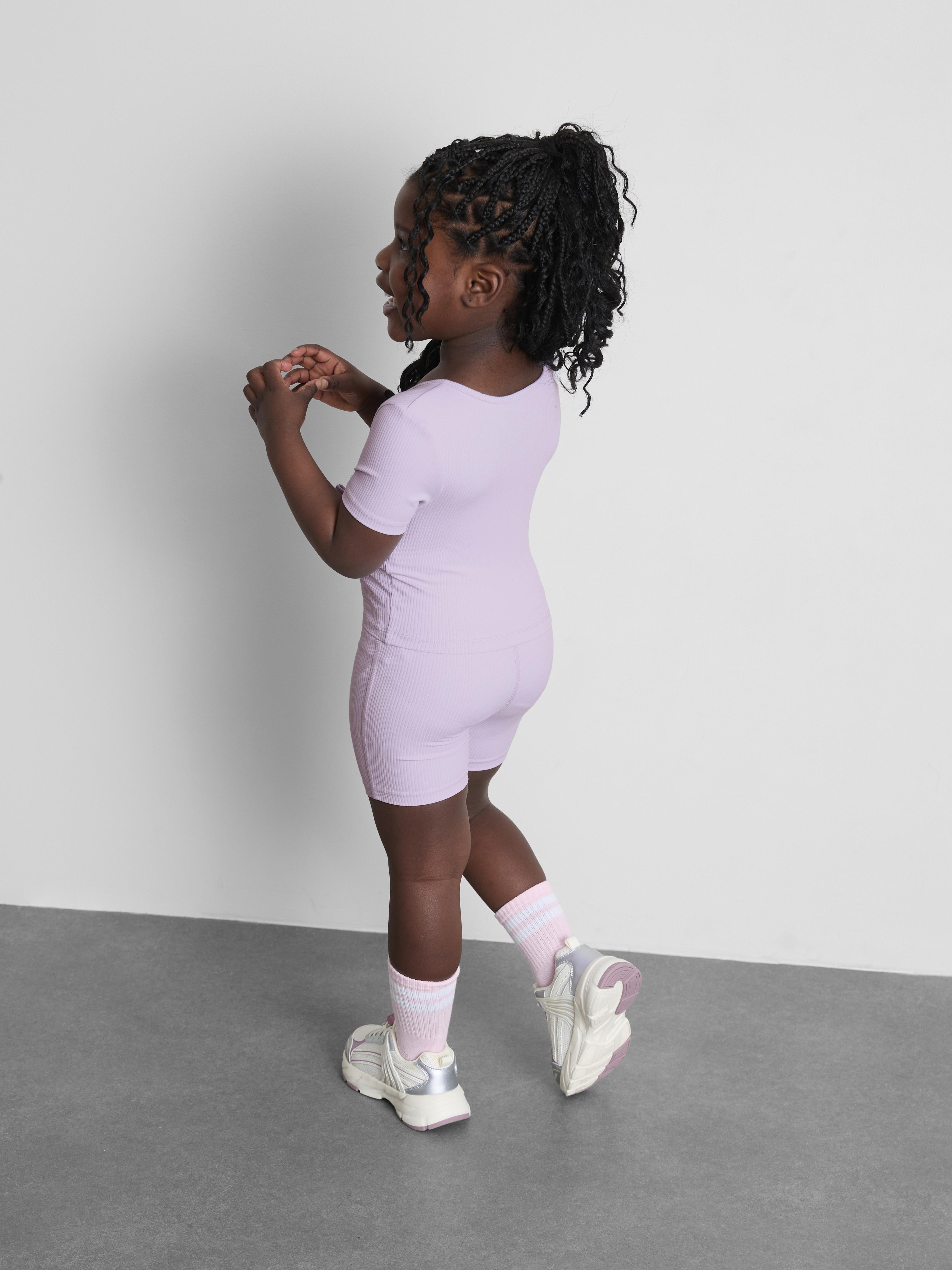 3-9yrs | Buttery Soft Ribbed Active Top and Shorts Set