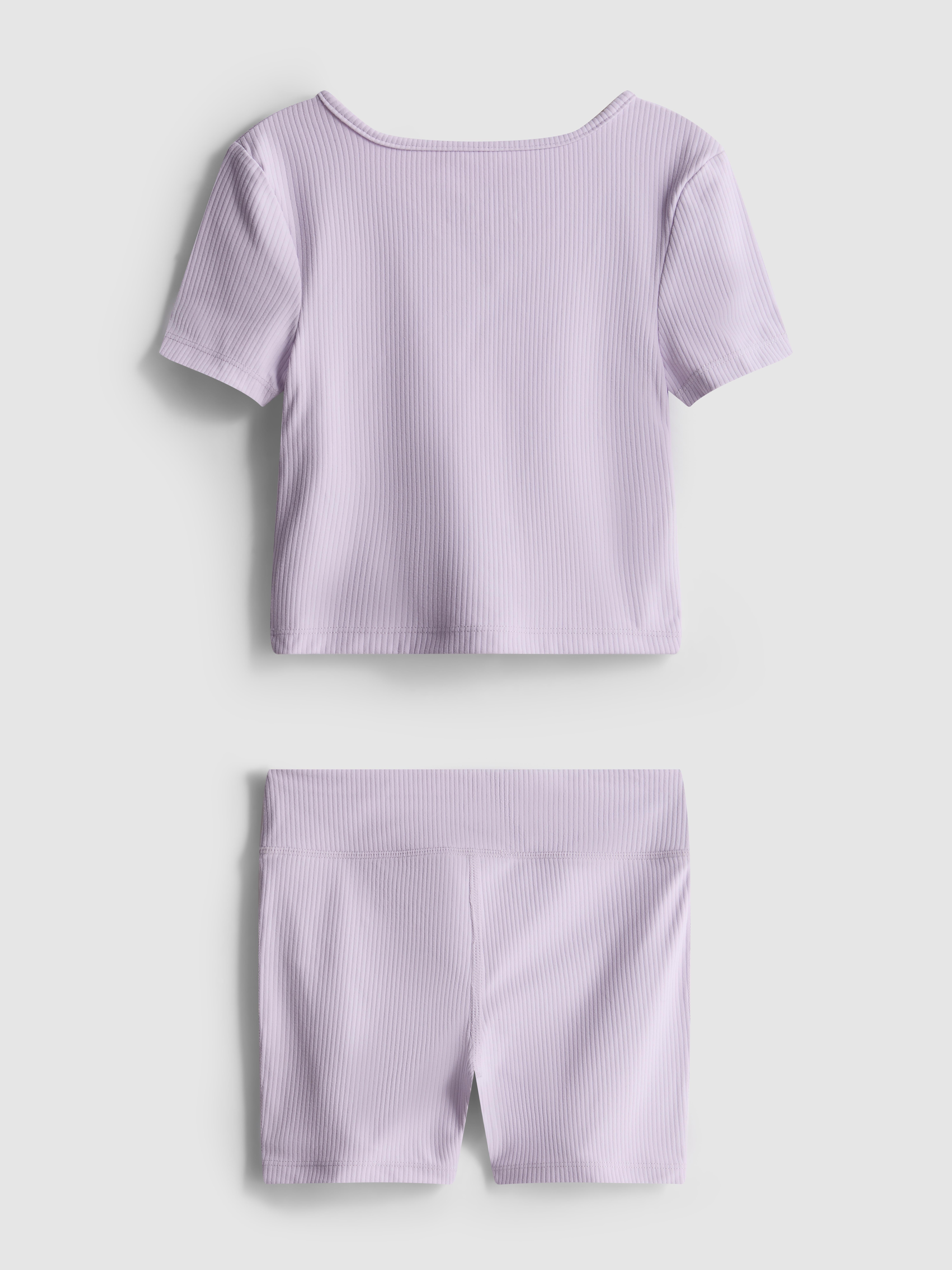 3-9yrs | Buttery Soft Ribbed Active Top and Shorts Set