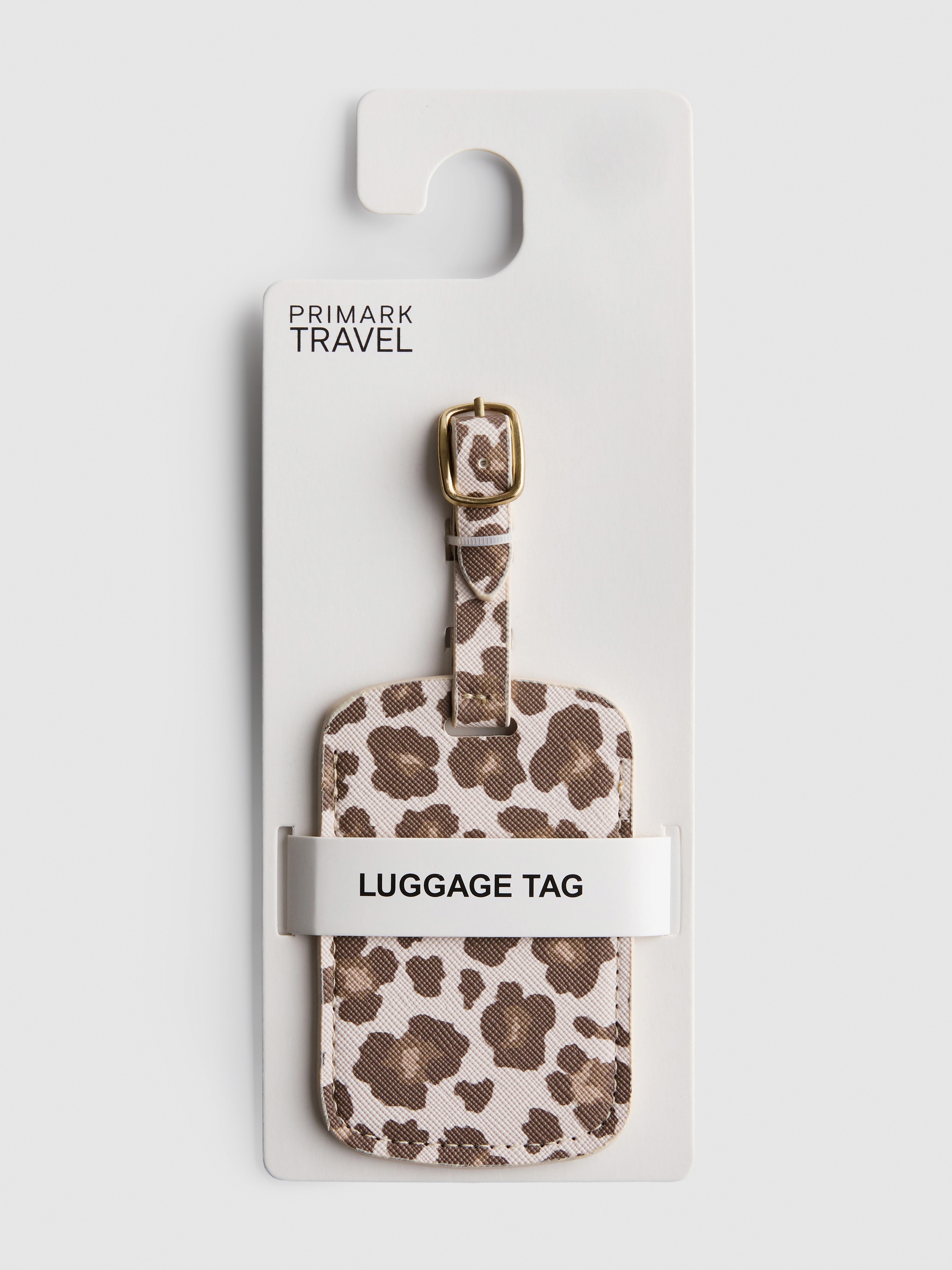 Etichetta per bagagli con stampa leopardata