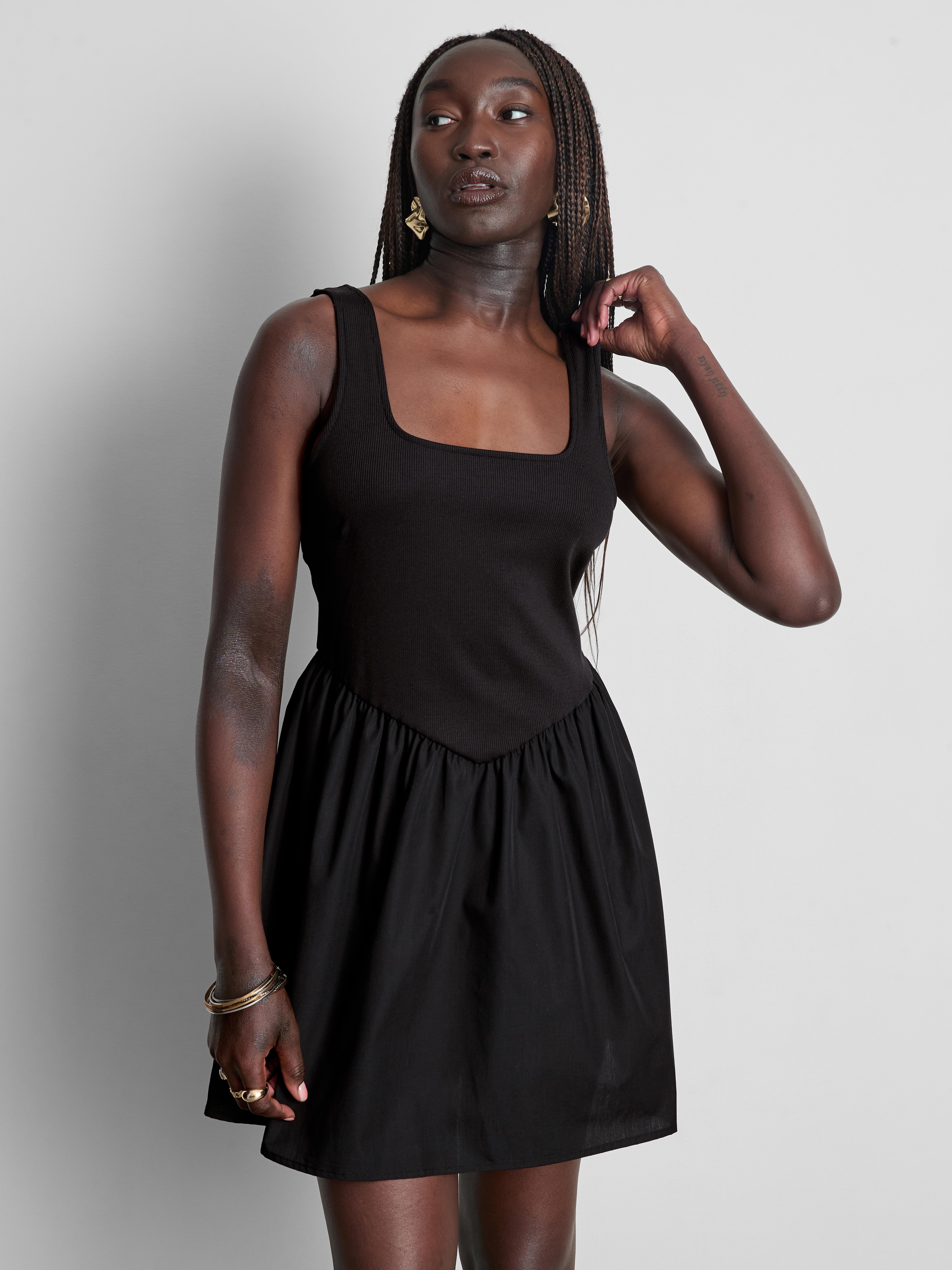 Womens Black Cotton Blend Corset Mini Dress | Primark