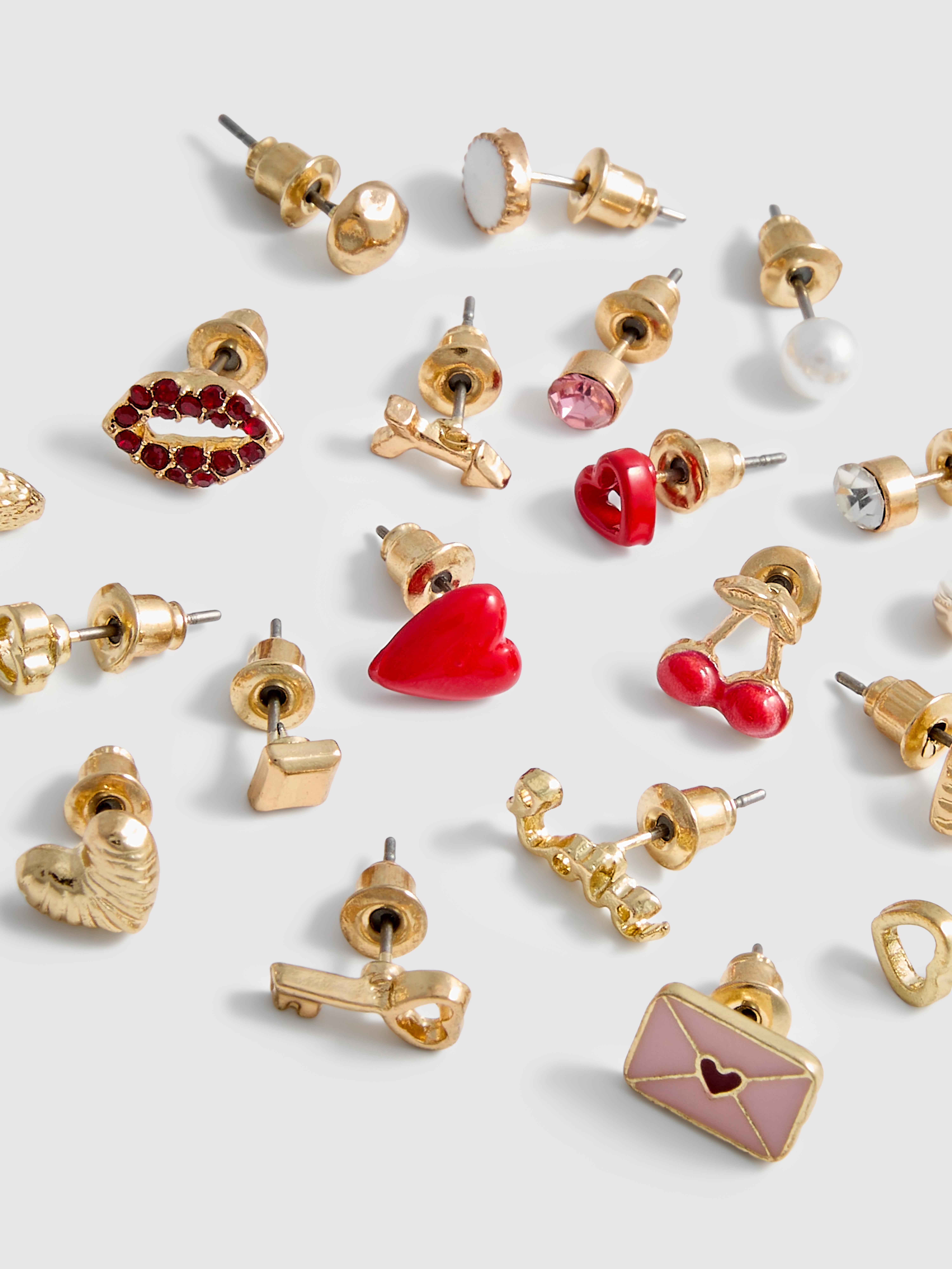 Lot de 20 clous d'oreilles Love