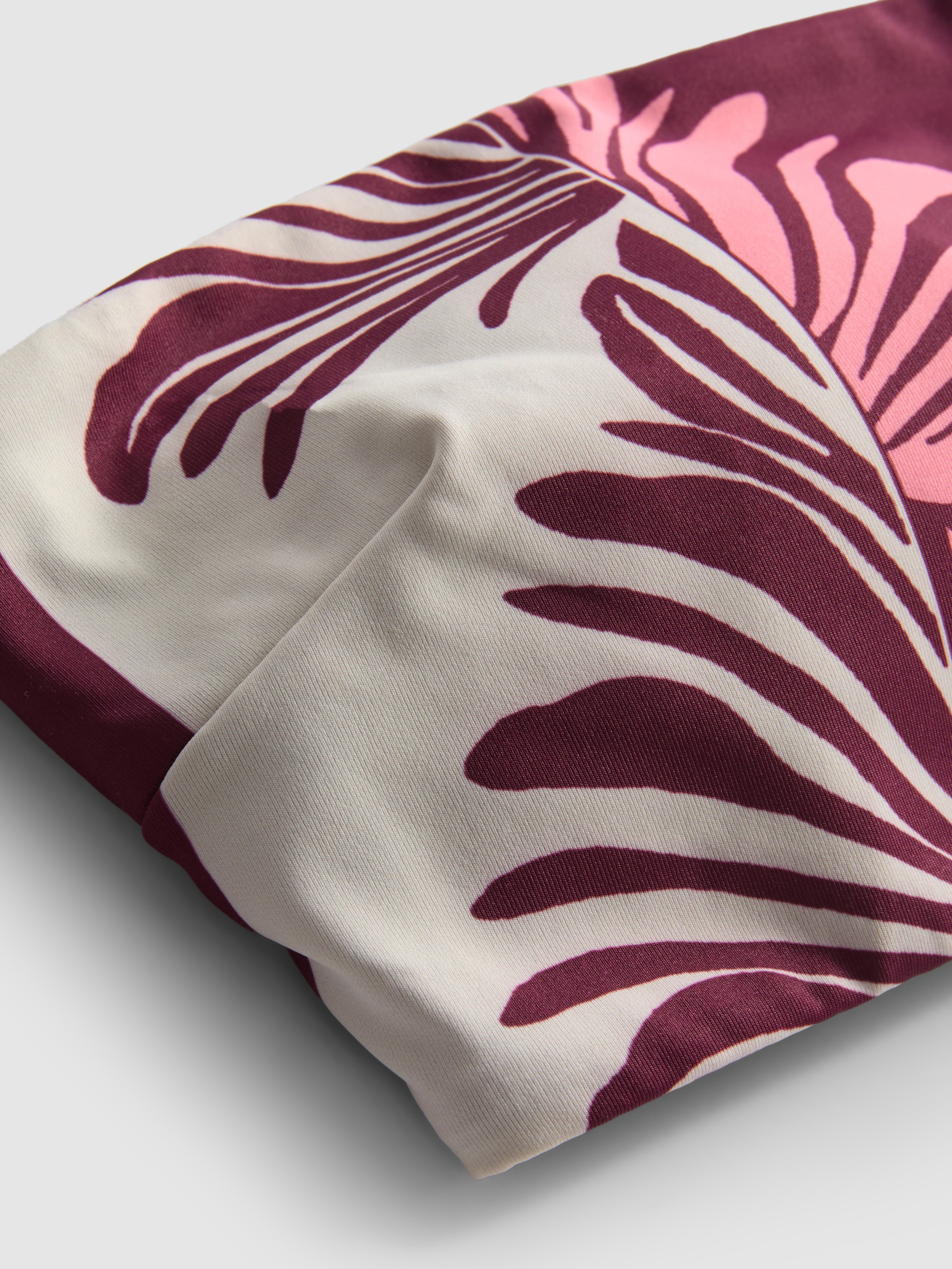 Tropical Print Bandeau Bikini Top