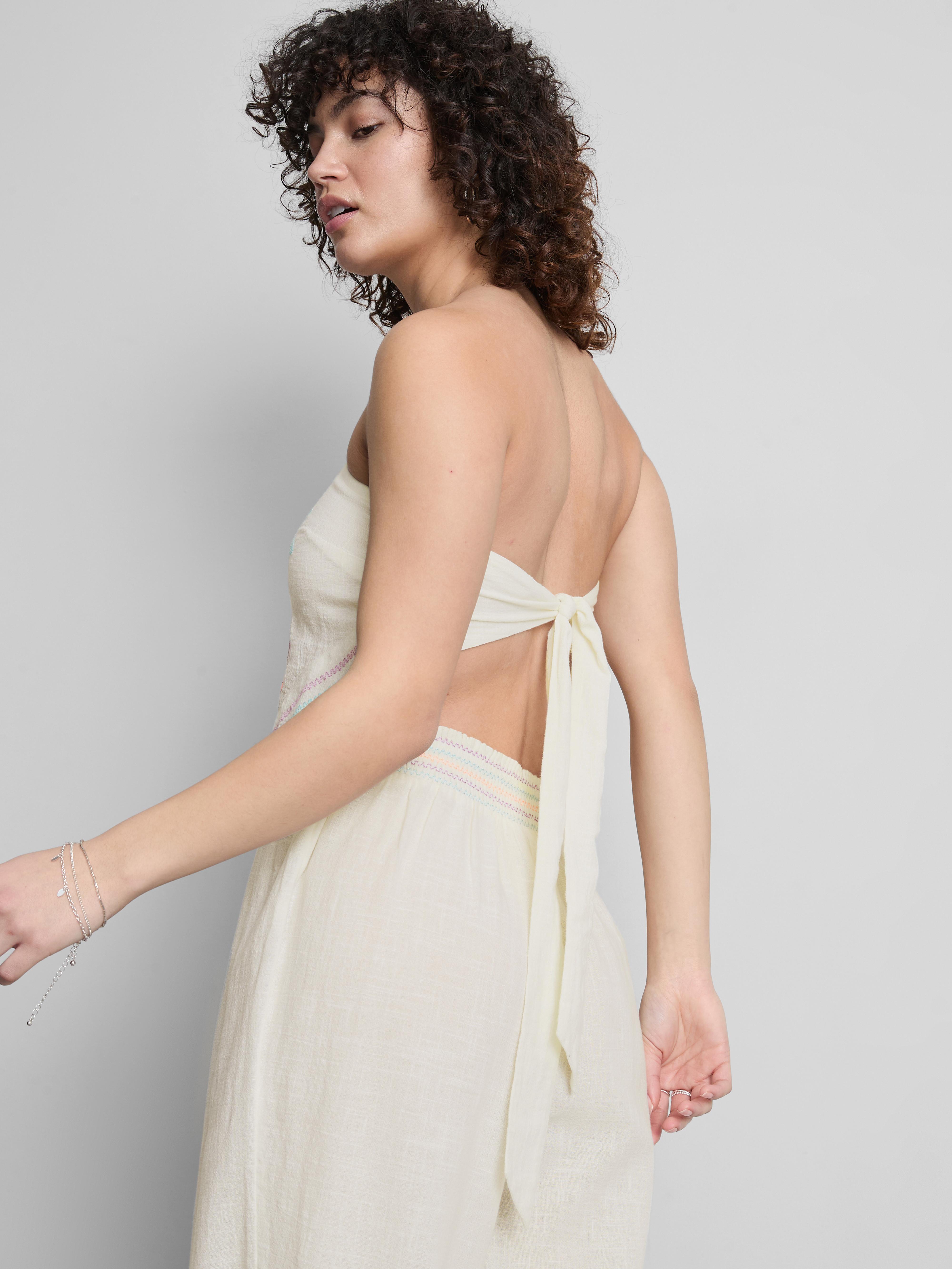Cotton Embroidered Bandana Beach Top