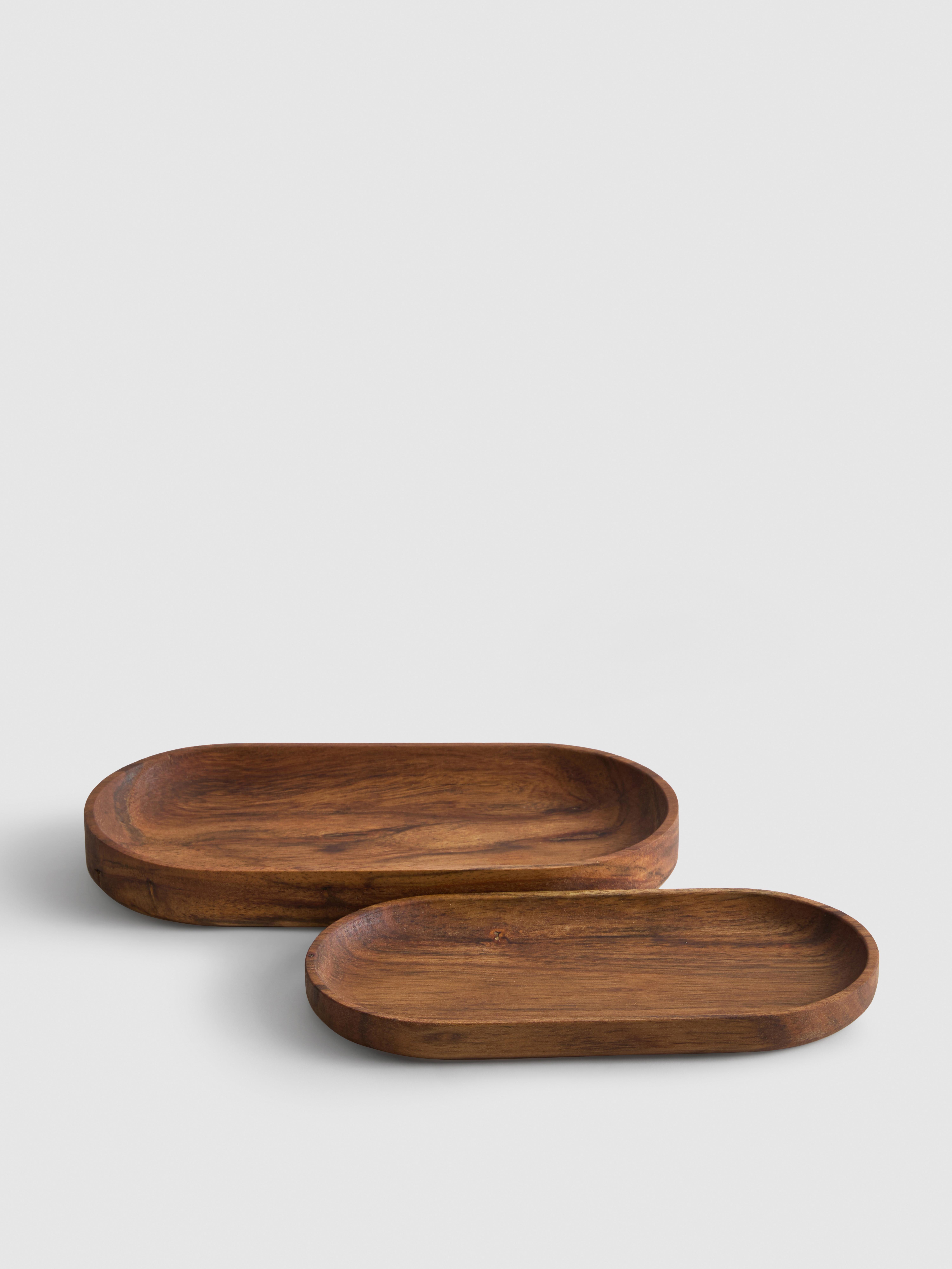 Pack de 2 bandejas de madera