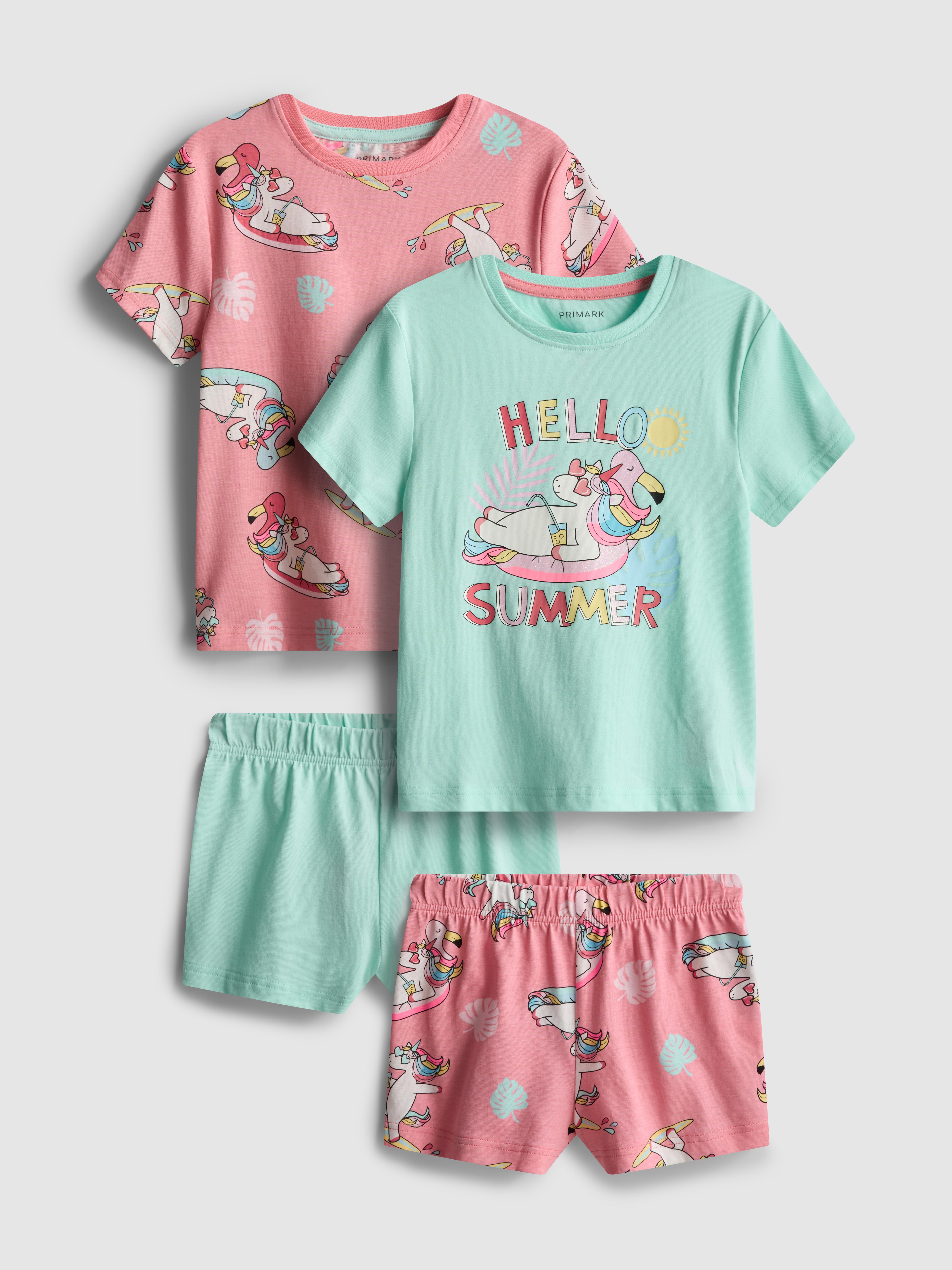 1,5-8 jr | Korte pyjama met eenhoornprint, set van 2