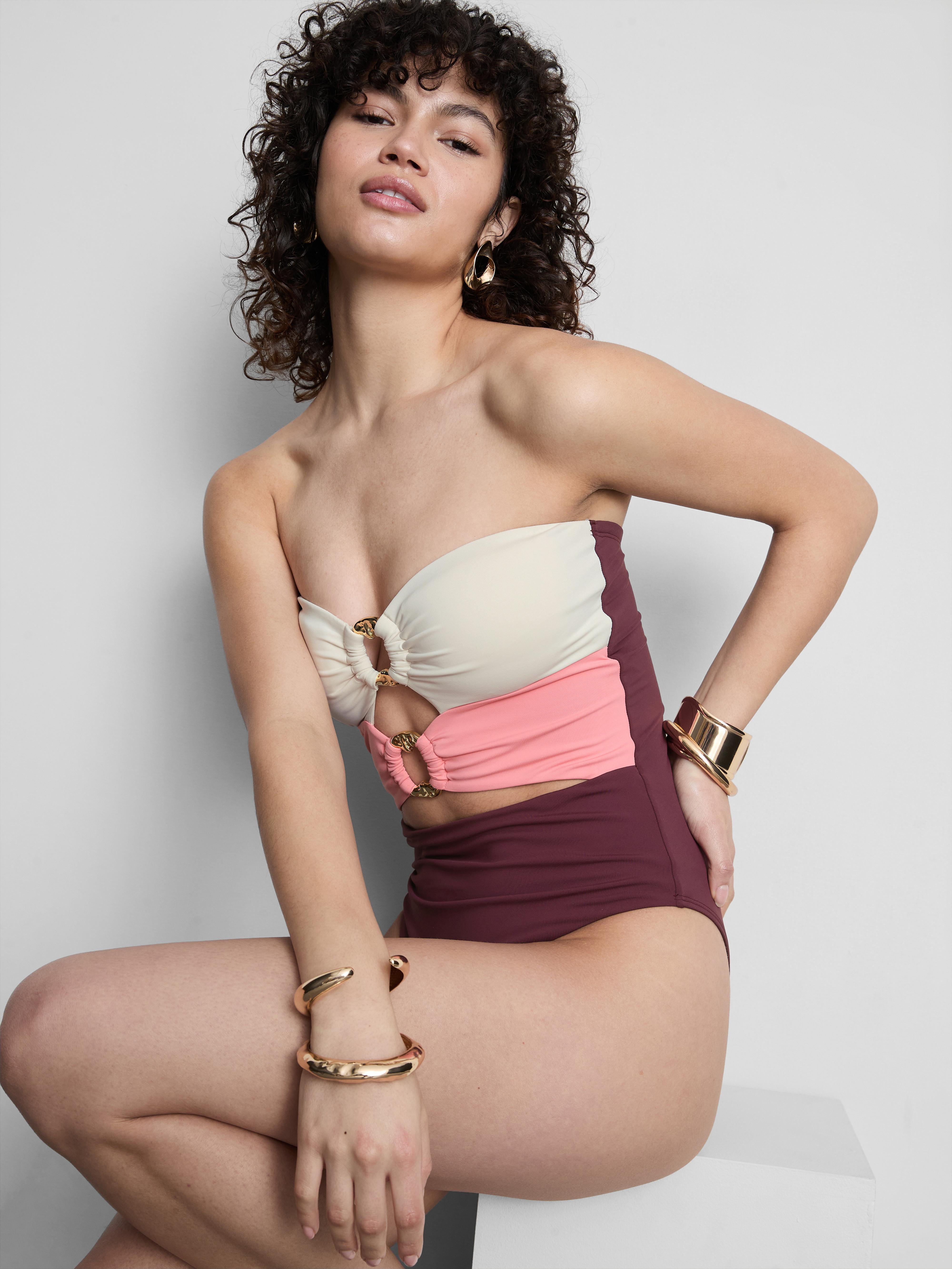 Bandeau Cut Out Swimsuit