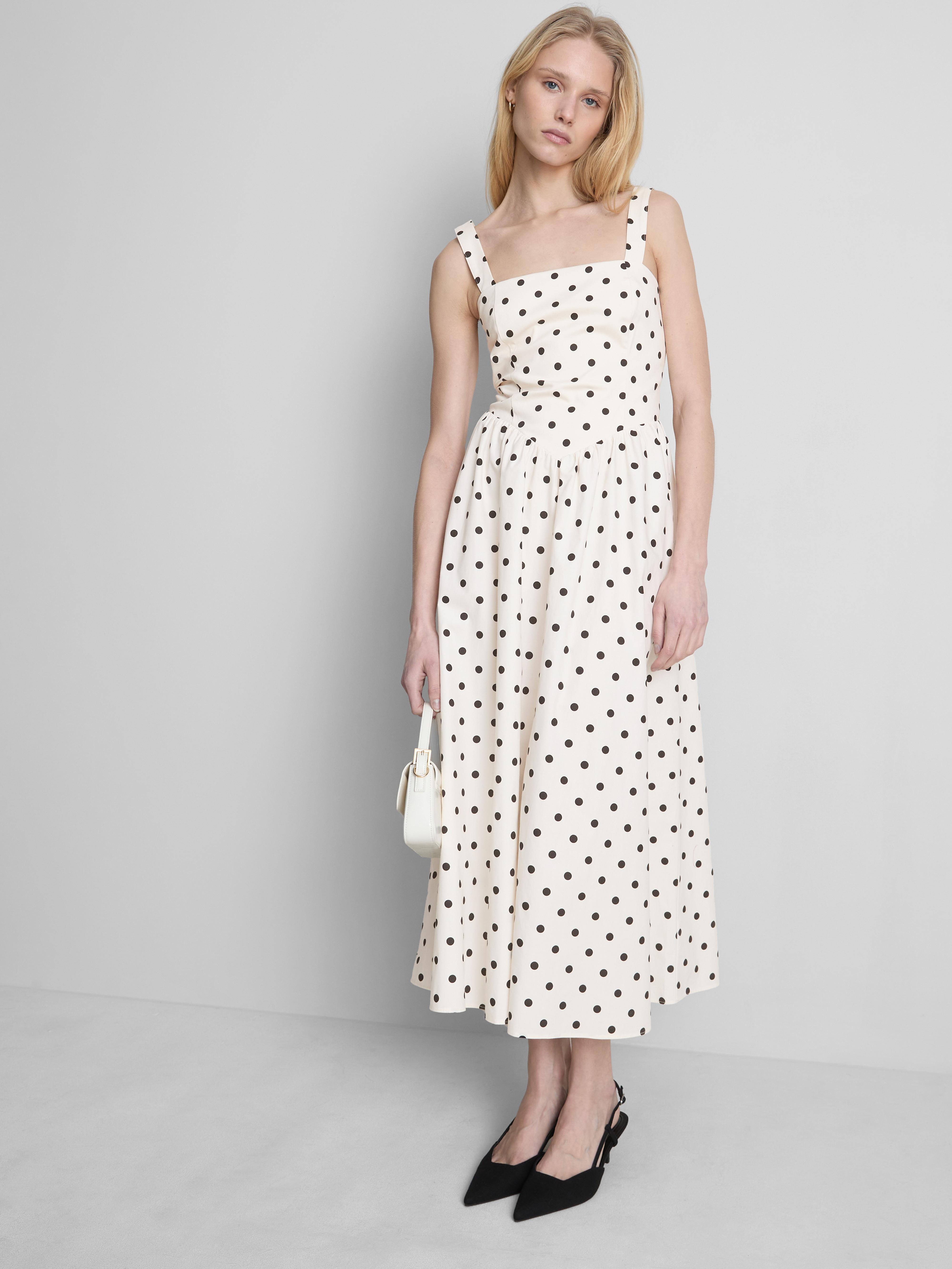 MAJOR FIND | Szögletes nyakú, fűzős midiruha