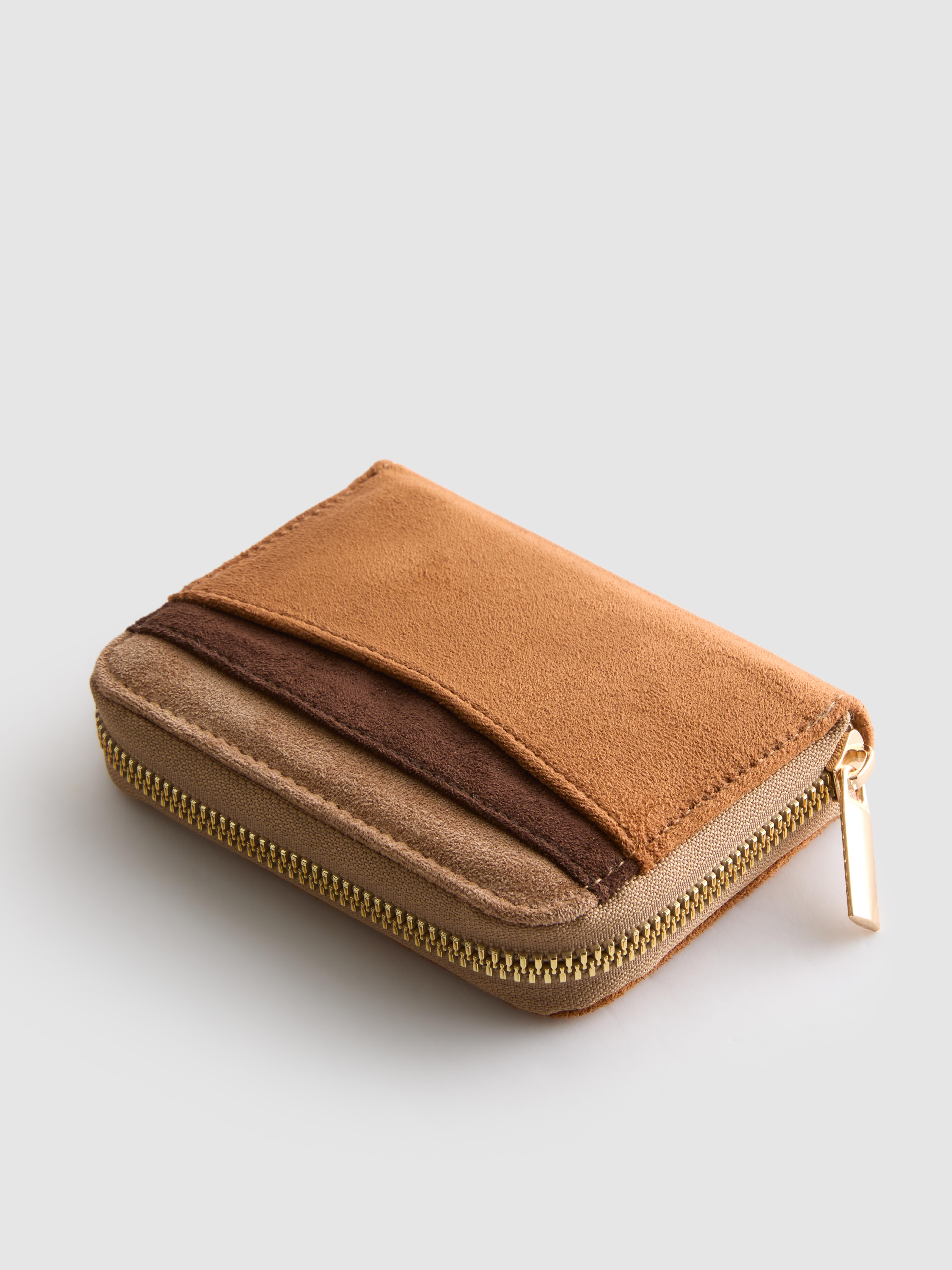 Colour Block Zip Around Purse