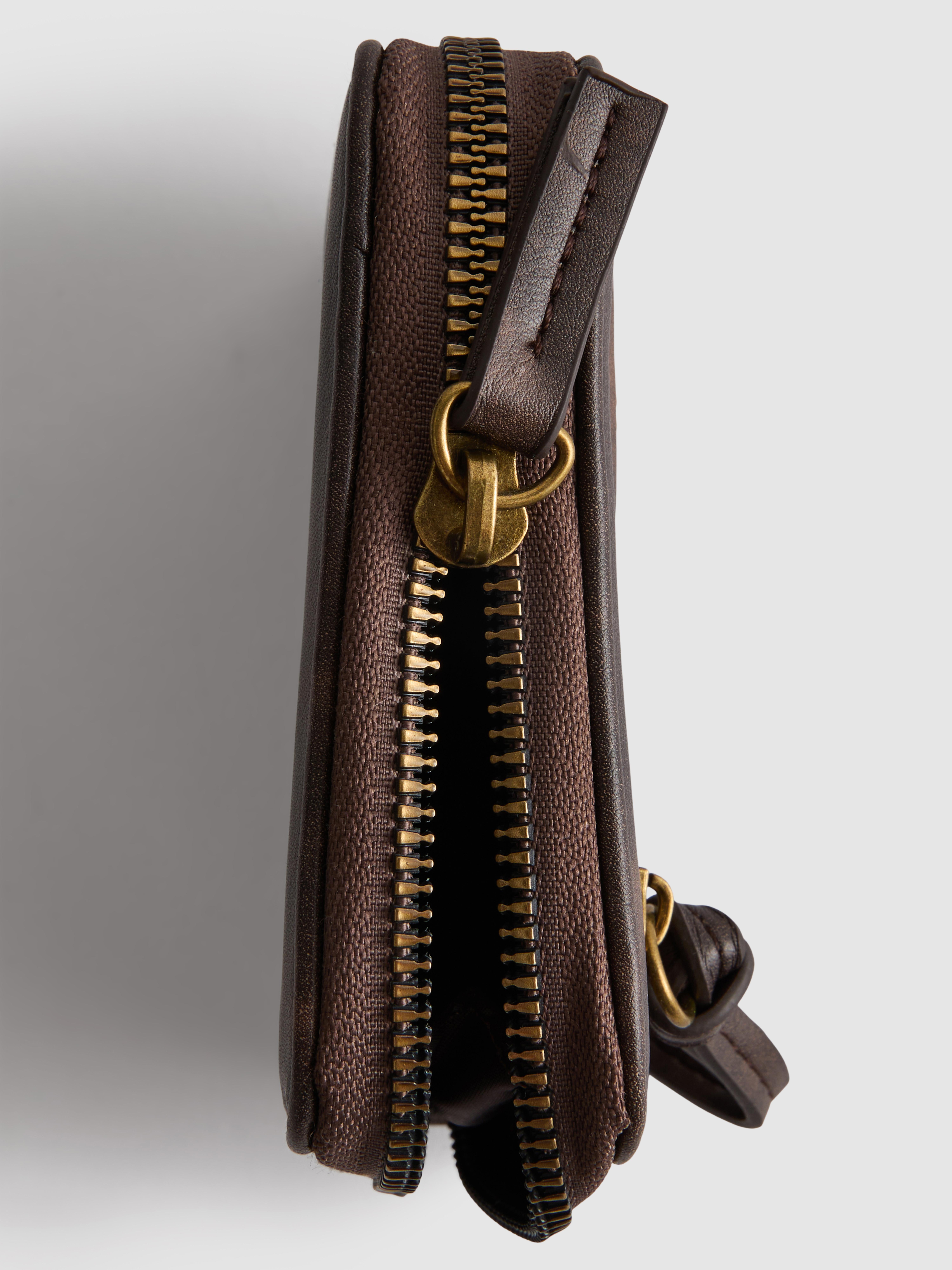 Distressed Zip-Up Purse