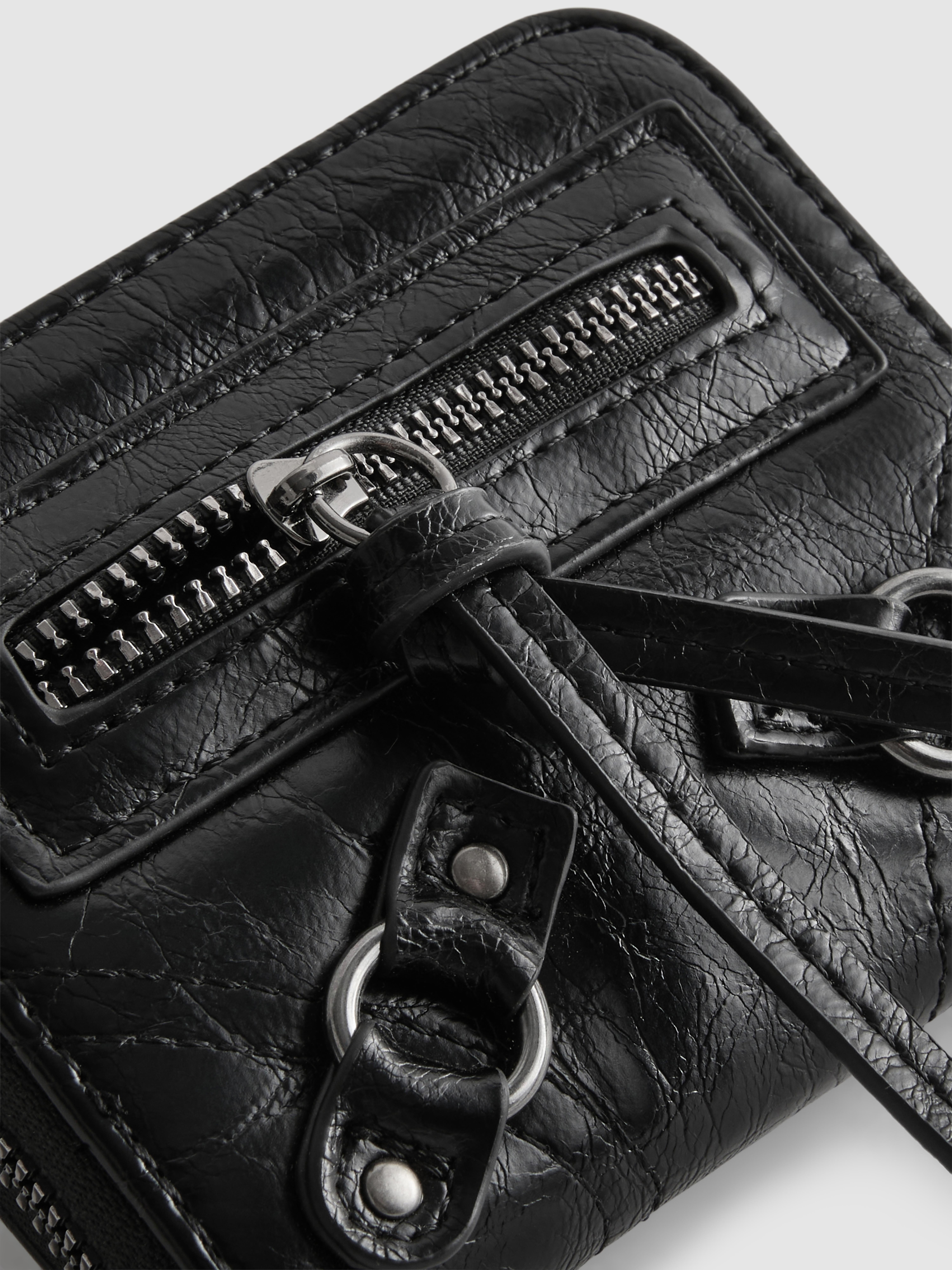 Distressed Zip-Up Purse