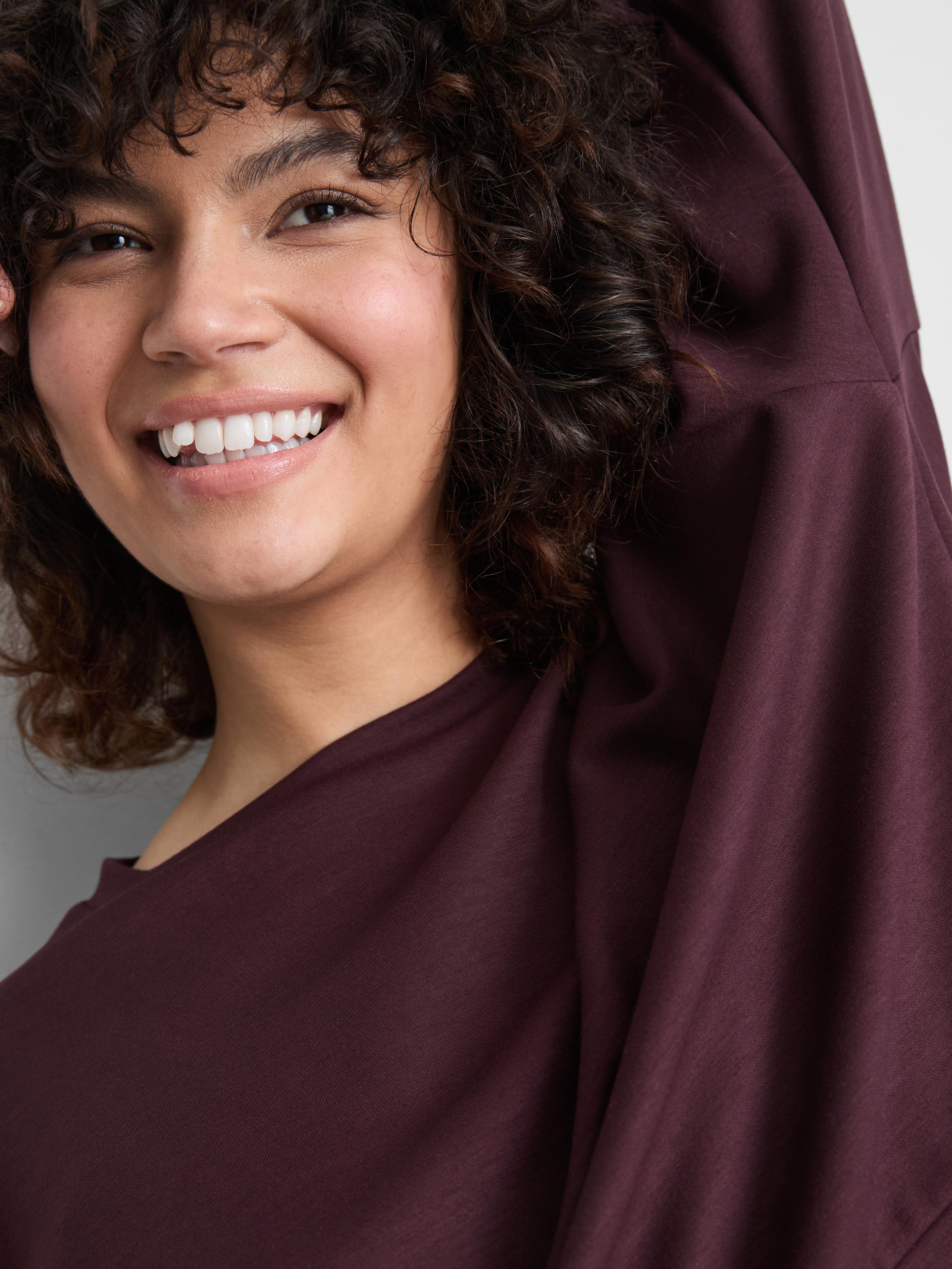 Women's Burgundy Active Round Neck Sweatshirt