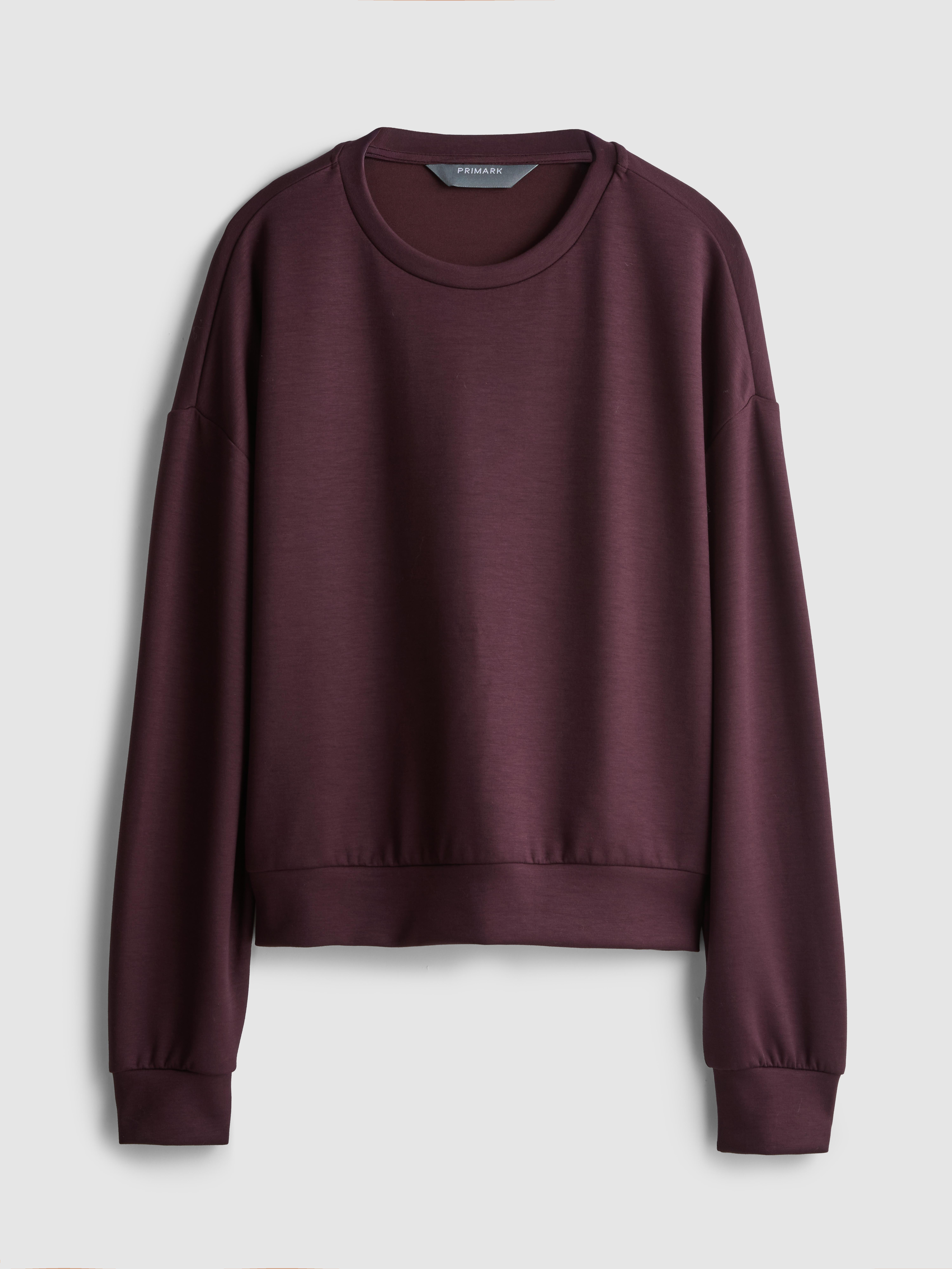 Women's Burgundy Active Round Neck Sweatshirt