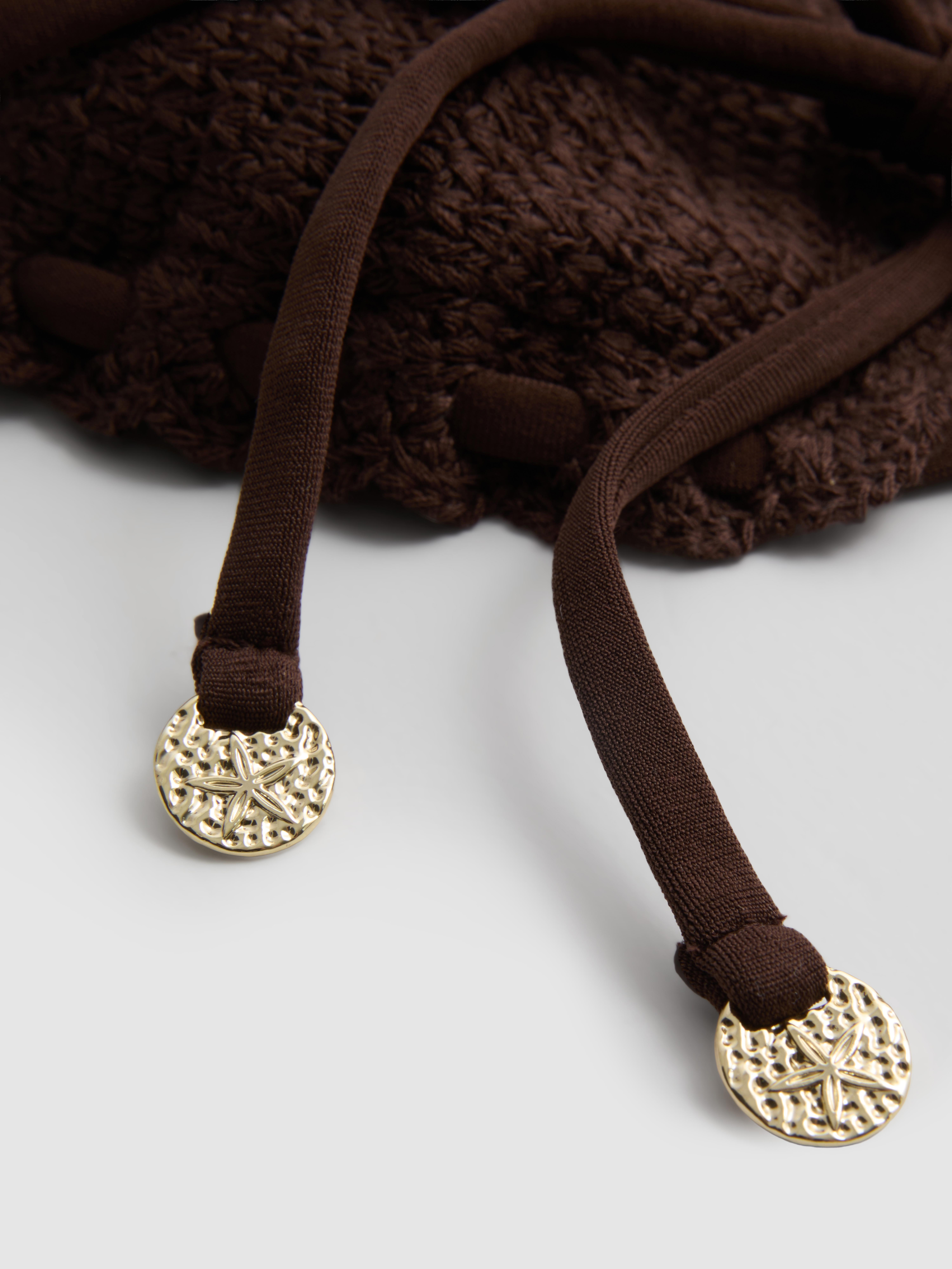Top de bikini triangular con crochet