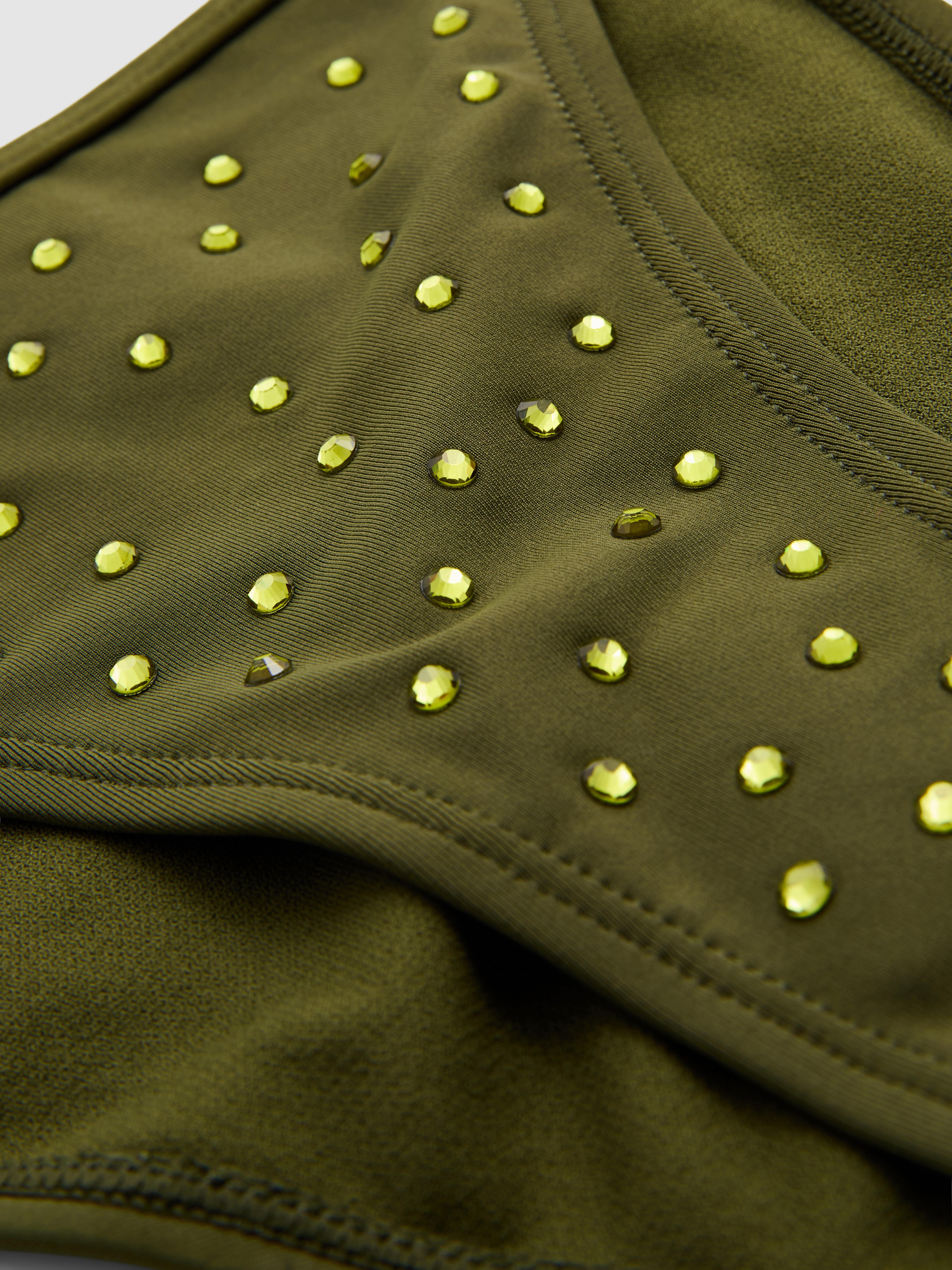 Studded Rhinestone Bikini Bottoms