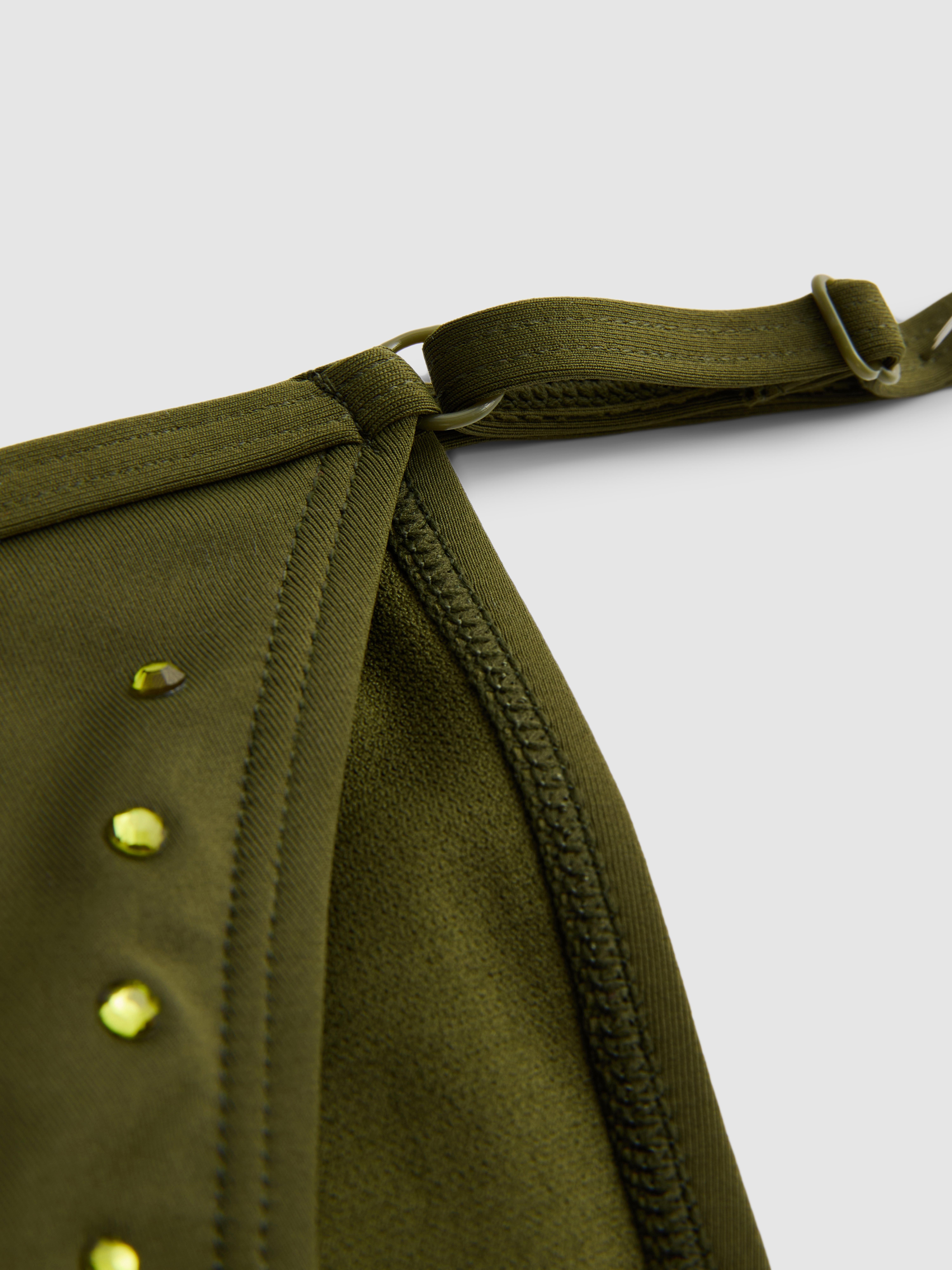 Studded Rhinestone Bikini Bottoms