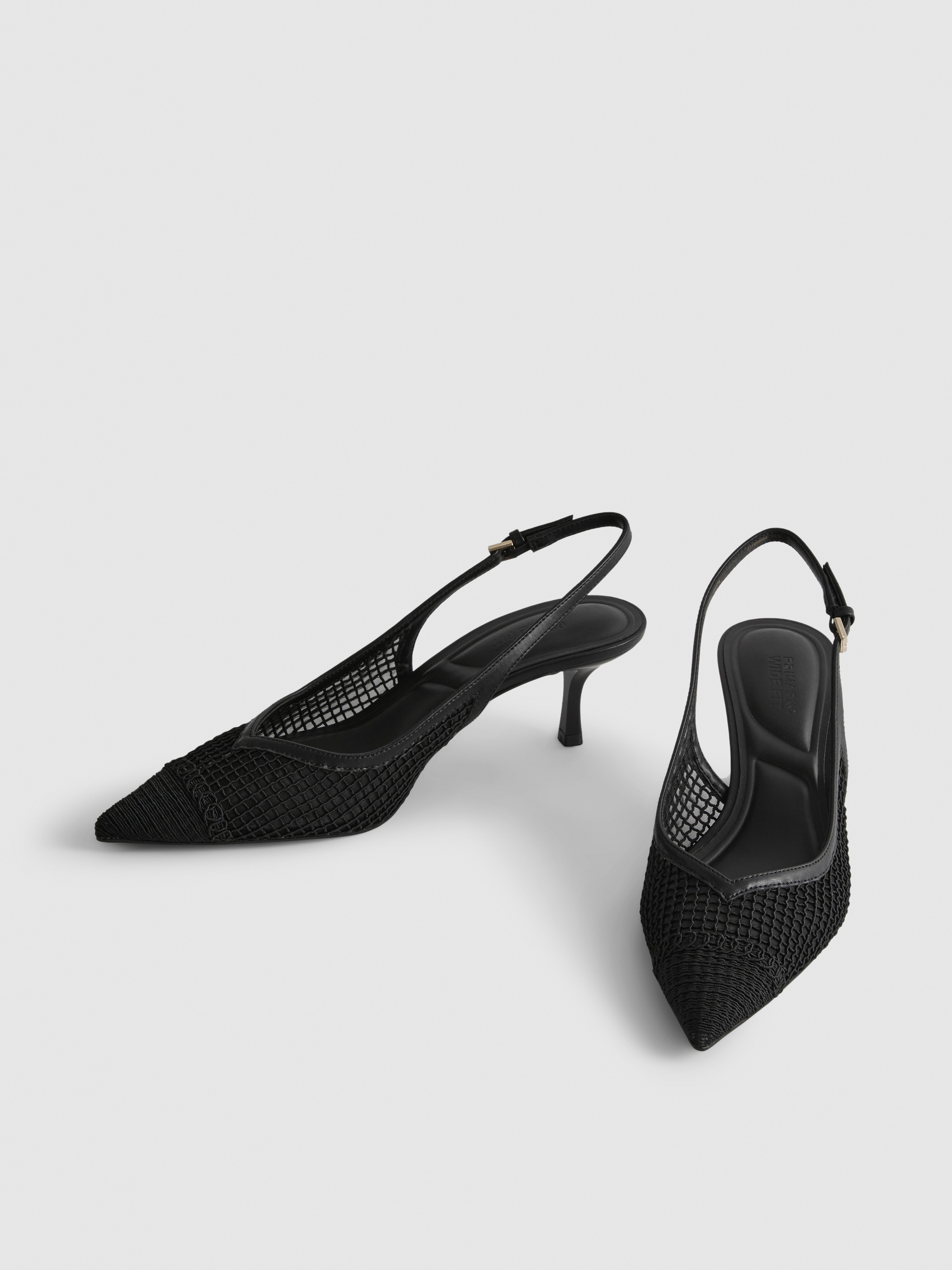 Wide Fit Mesh Slingback Court Heels