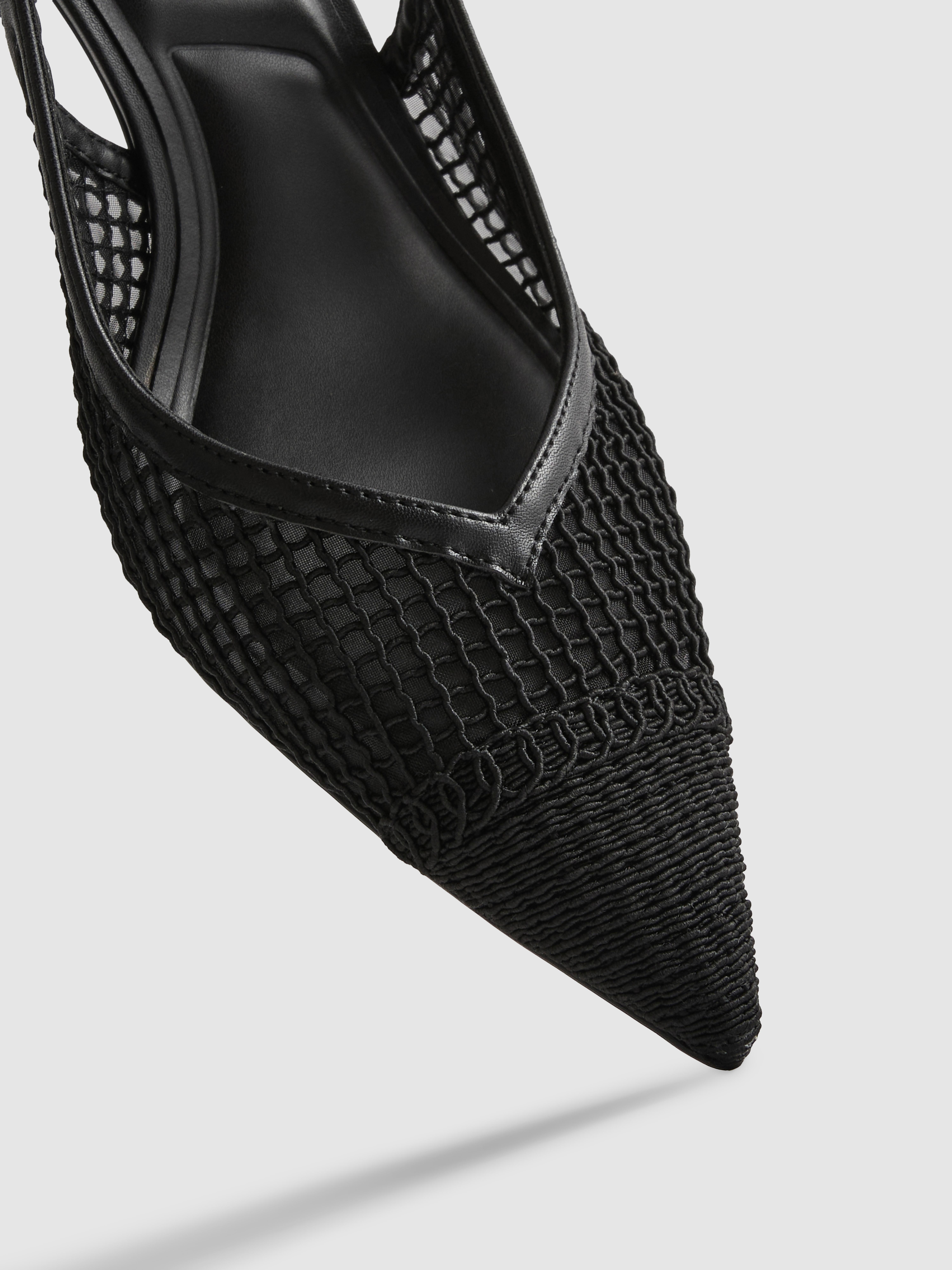 Wide Fit Mesh Slingback Court Heels