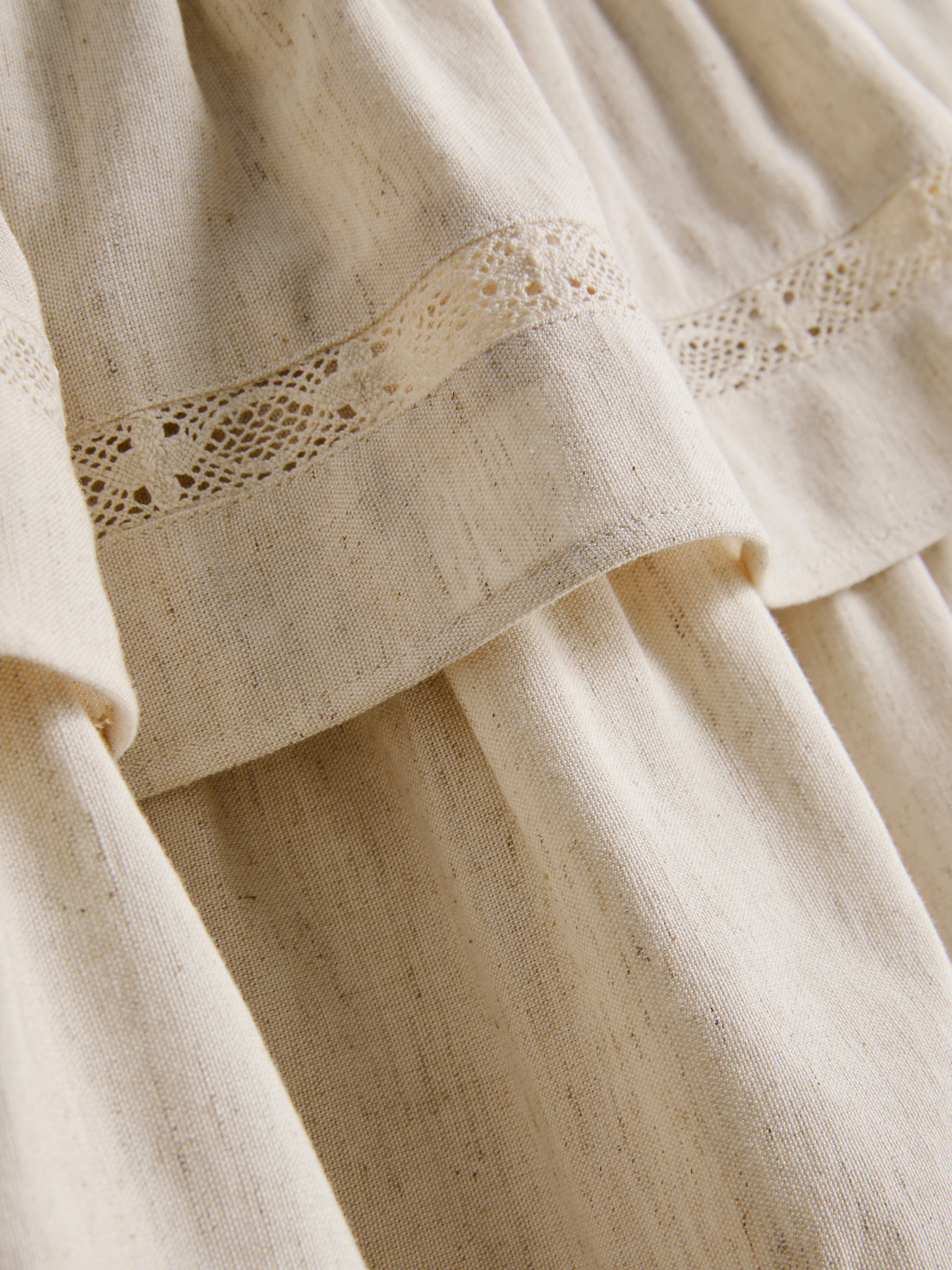 Jupe à volants en mélange de coton et dentelle