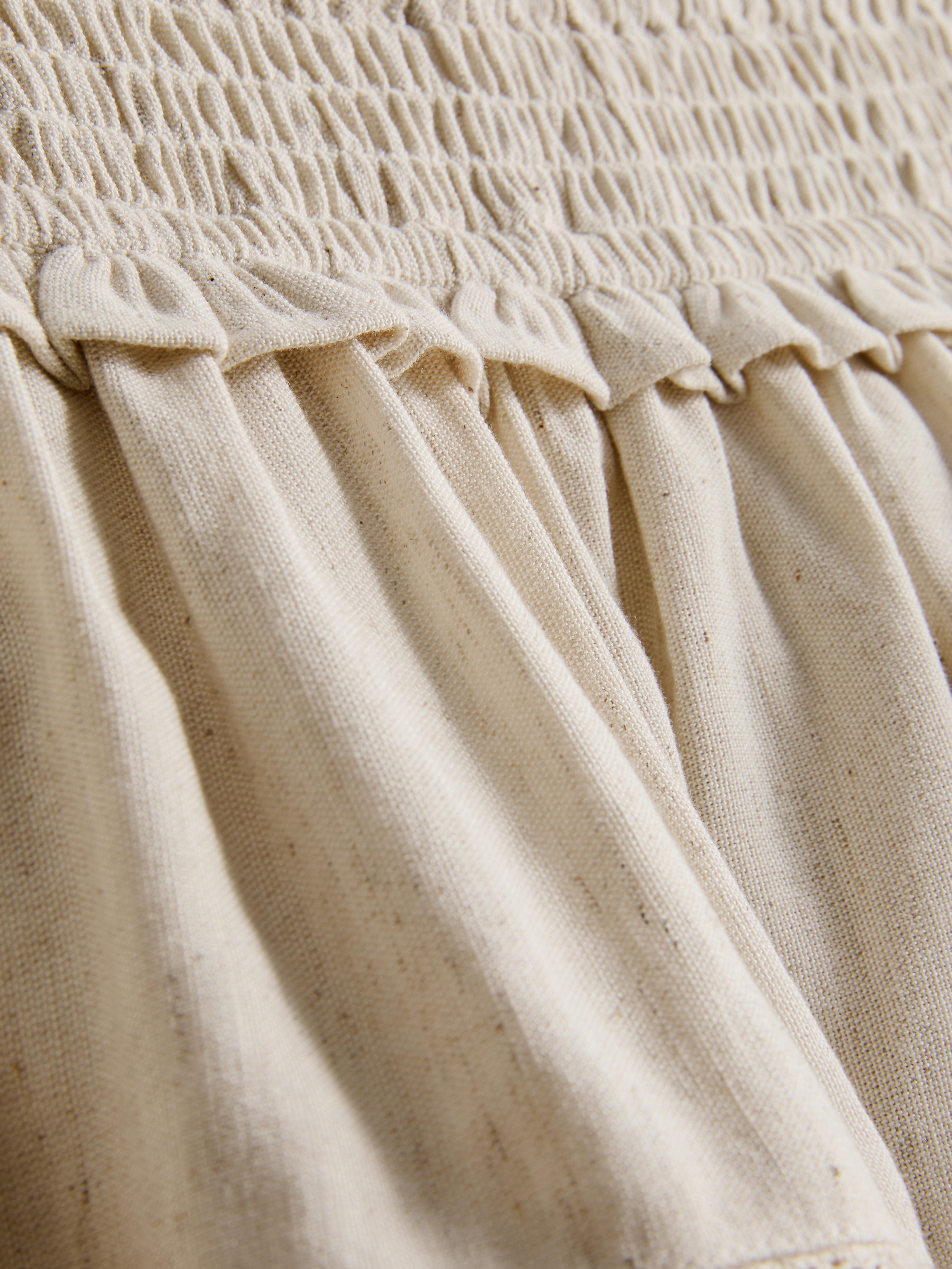 Jupe à volants en mélange de coton et dentelle