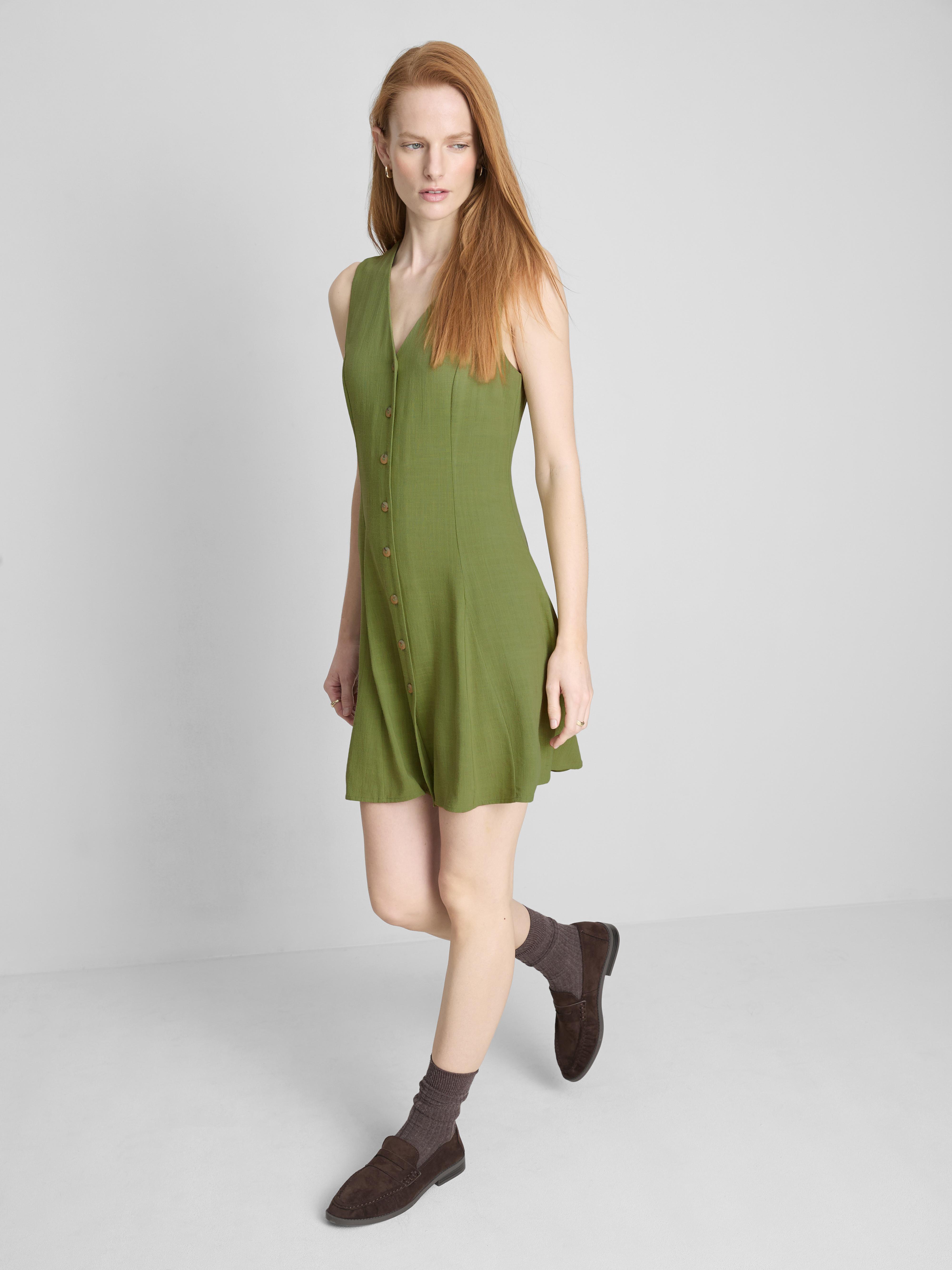 Ärmelloses Minikleid mit V-Ausschnitt