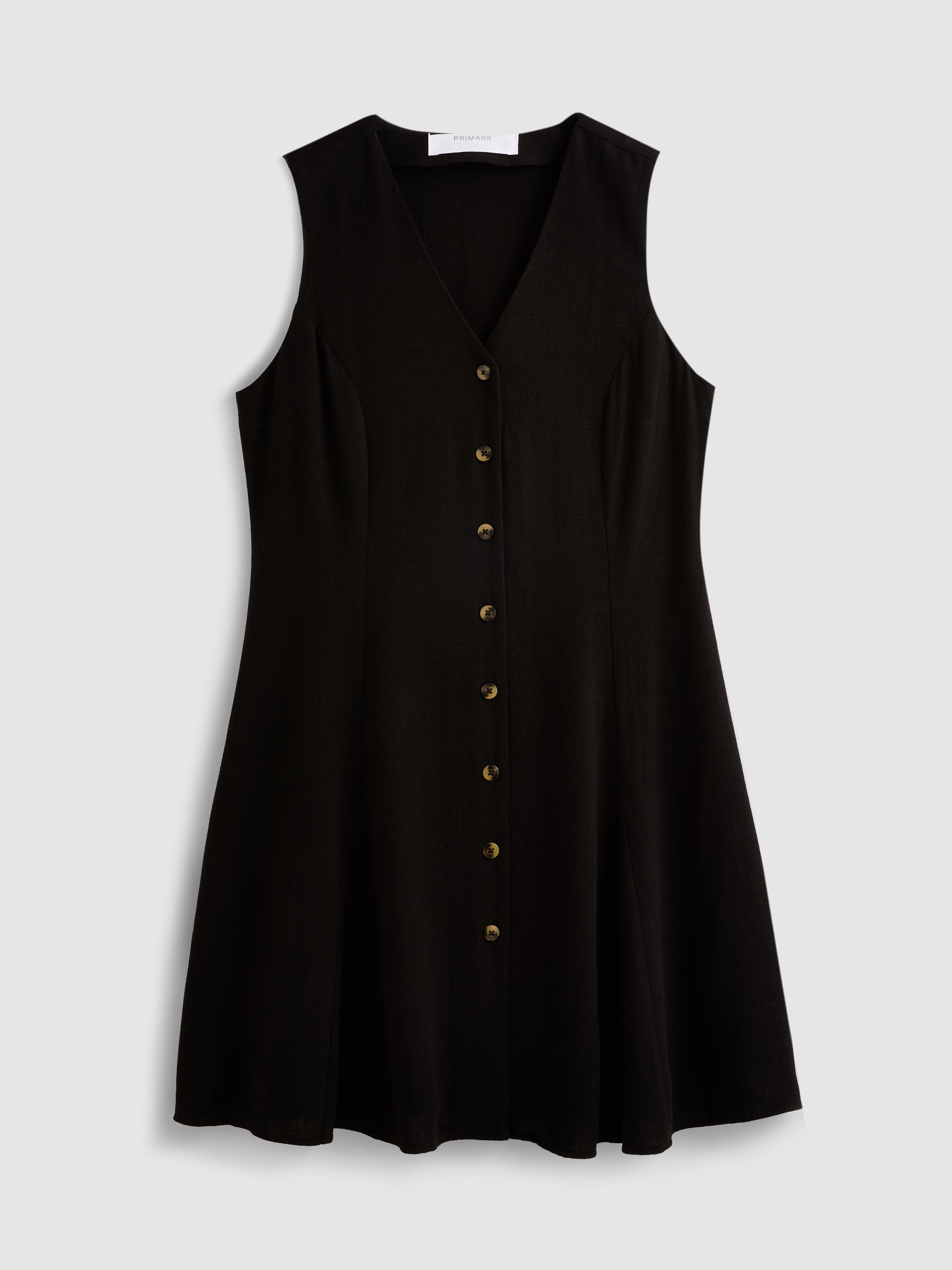 Mouwloze mini-jurk met V-hals