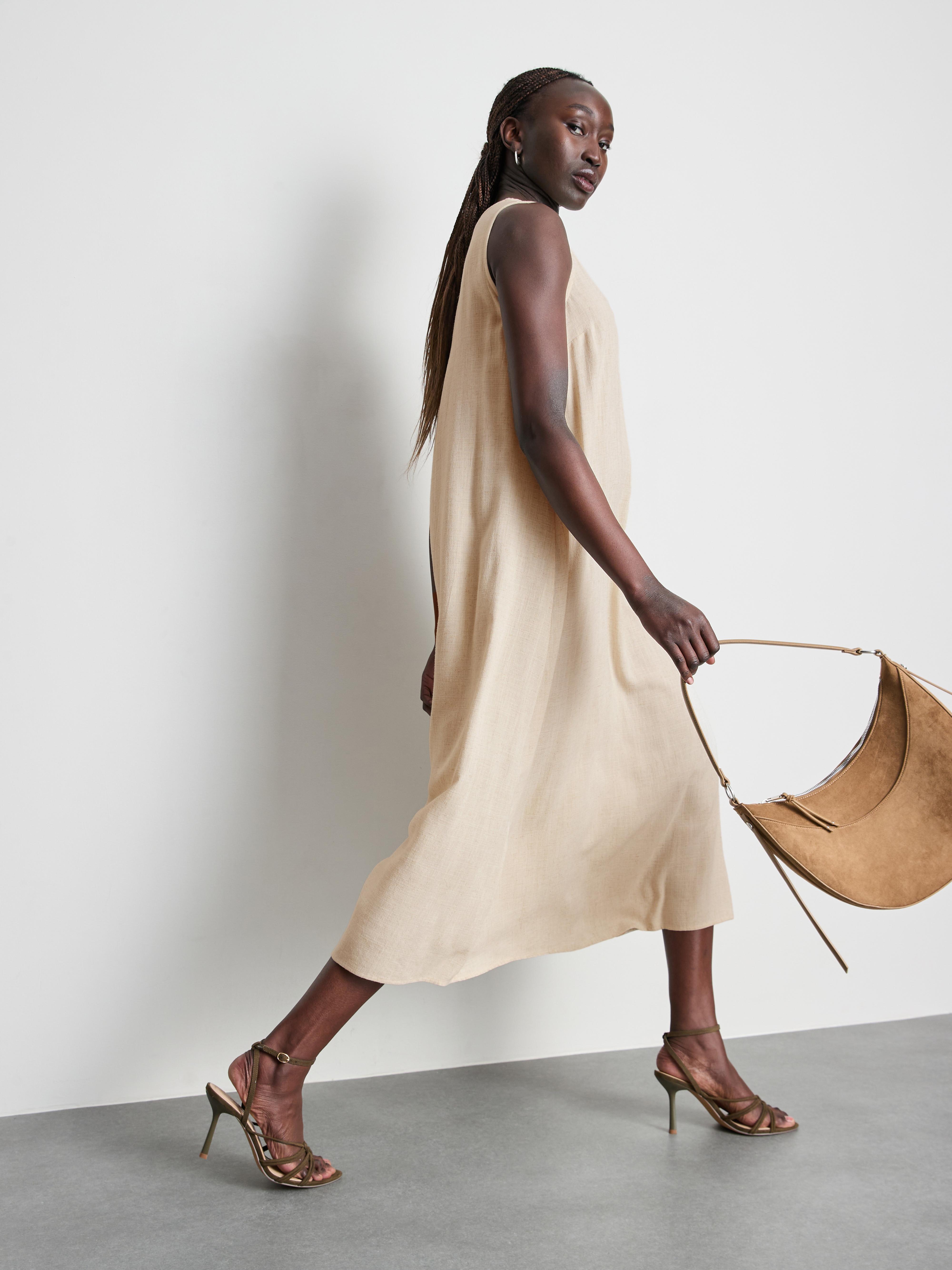 Sleeveless Trapeze Maxi Dress