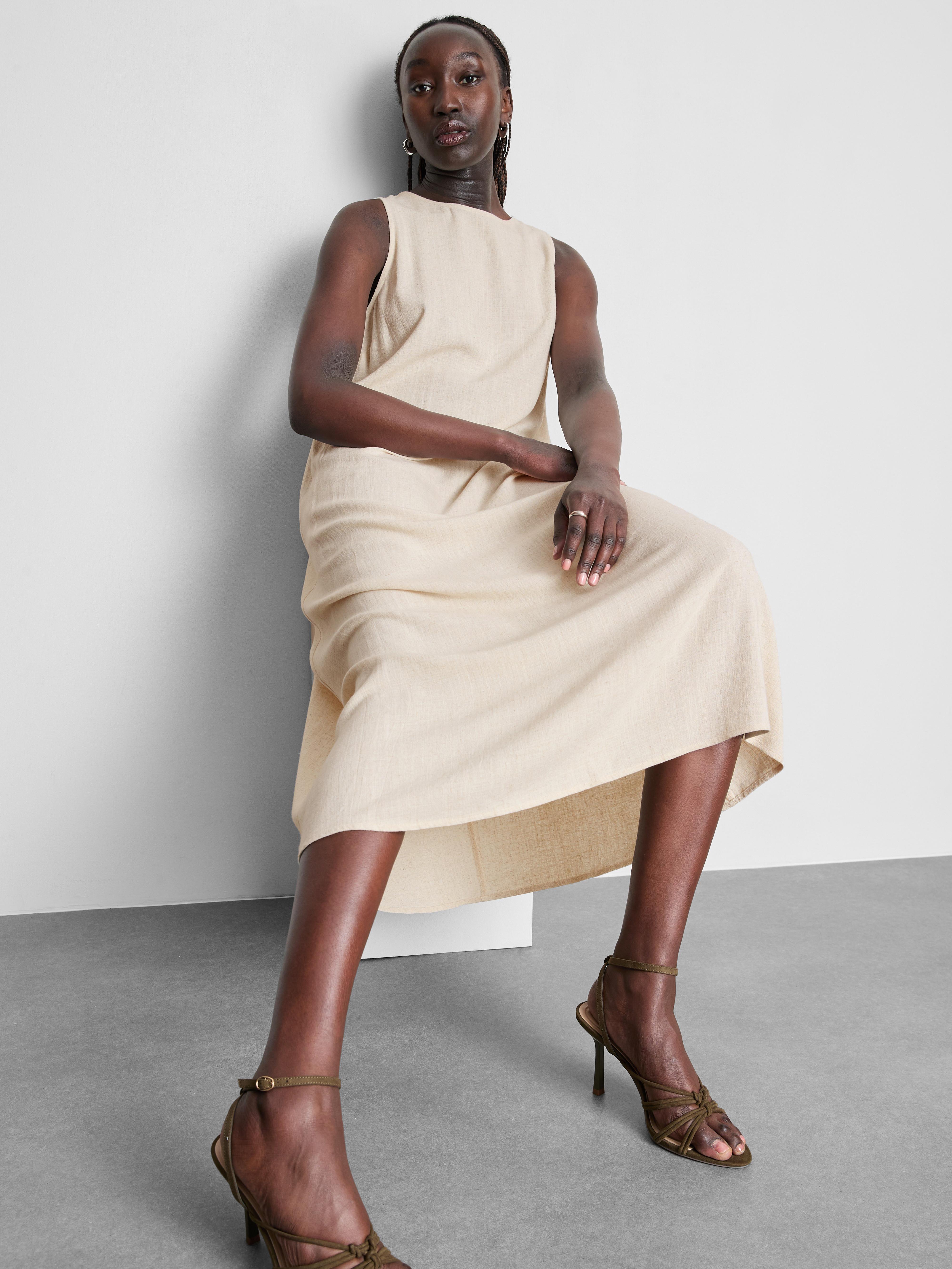 Sleeveless Trapeze Maxi Dress