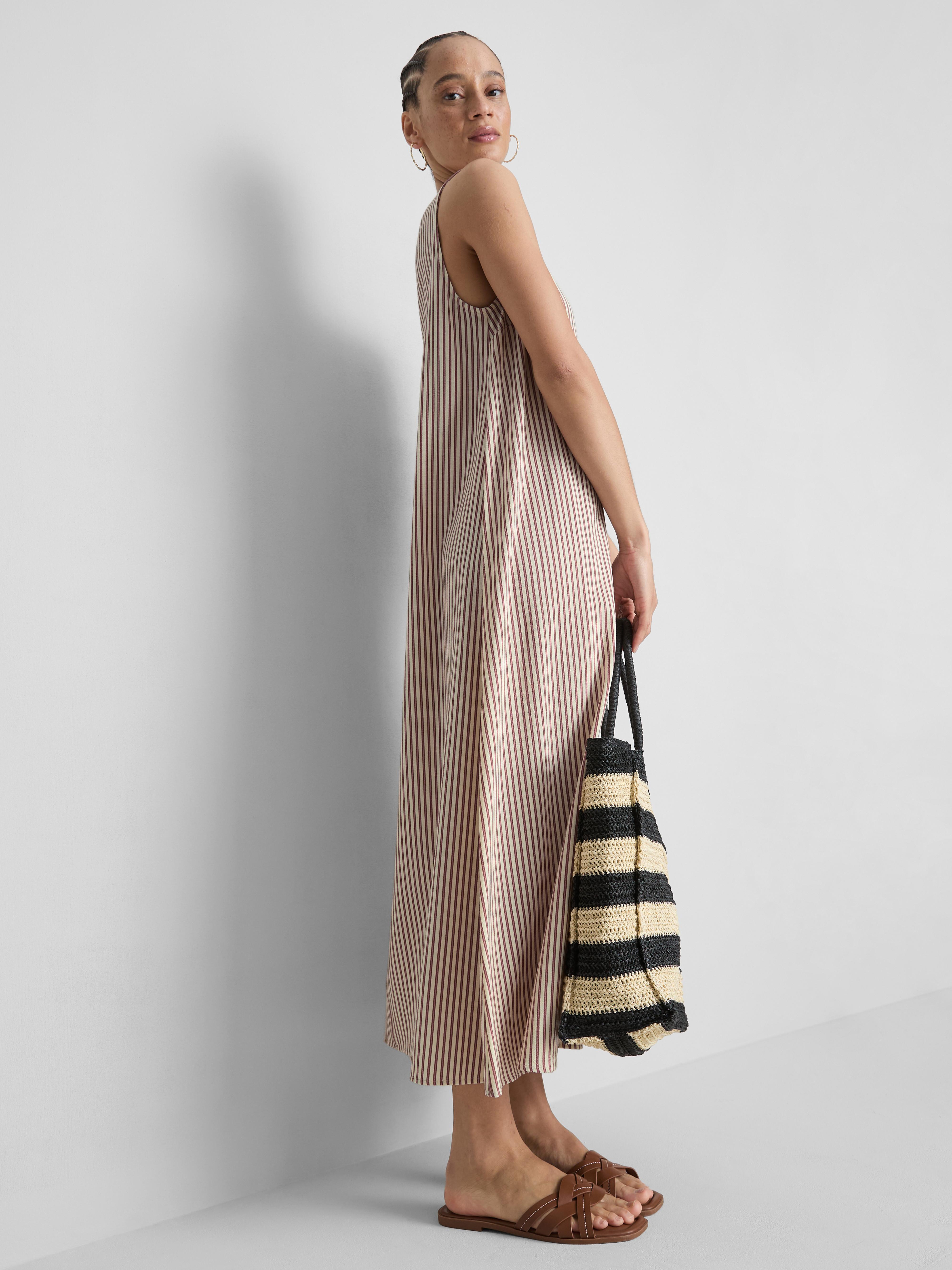 Ärmelloses Trapez-Maxikleid
