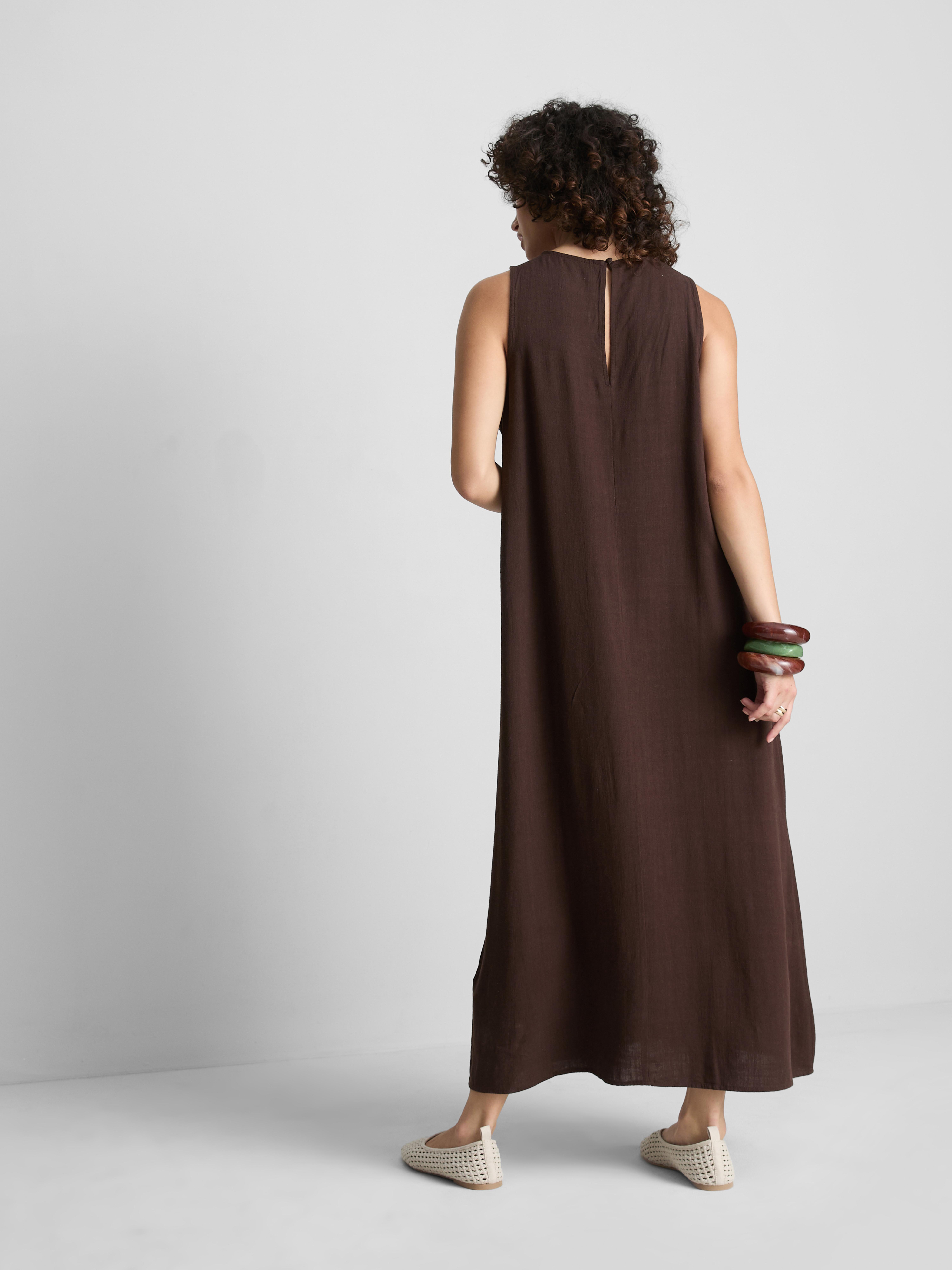 Ärmelloses Trapez-Maxikleid