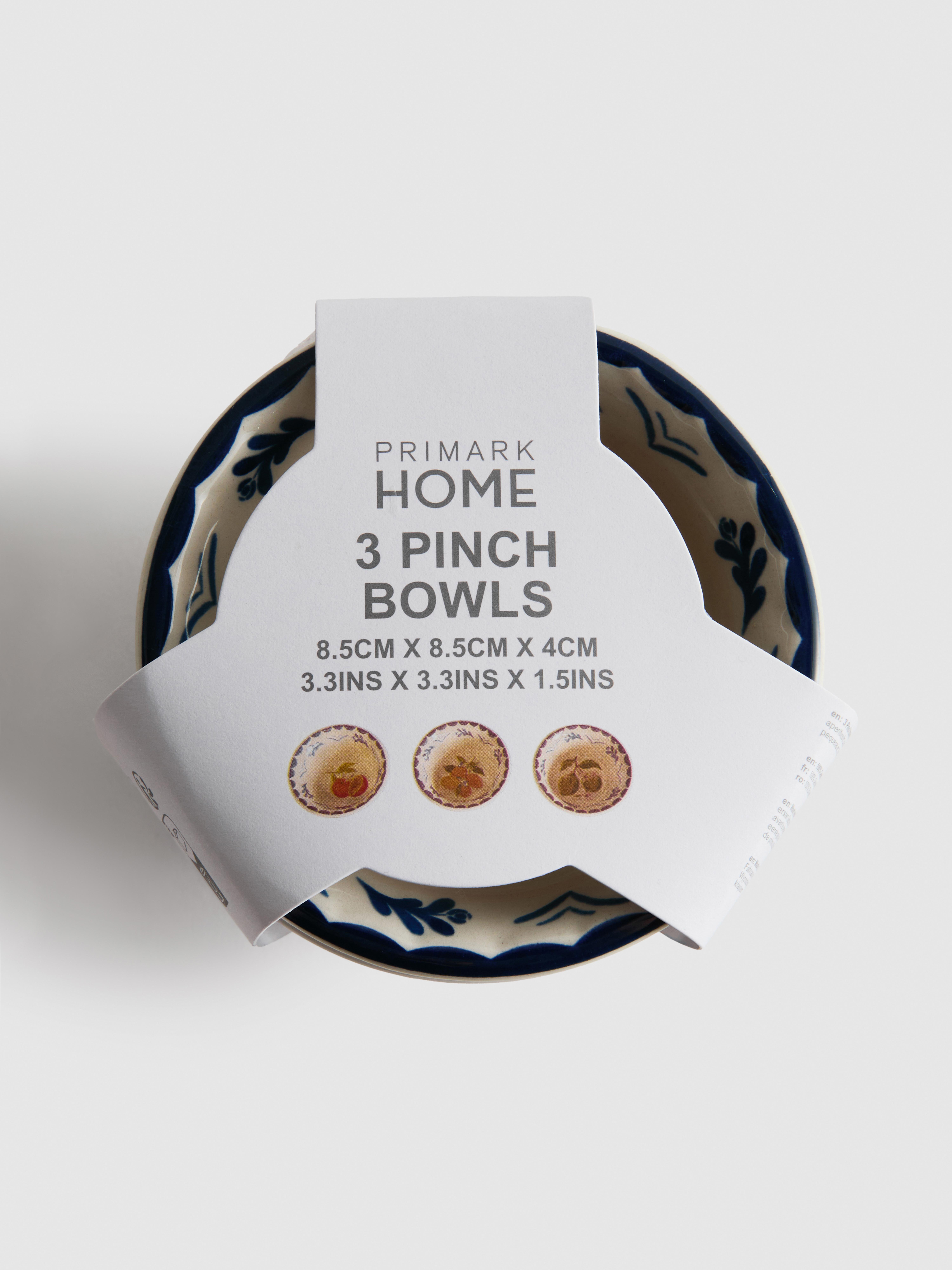 Sausschaaltjes met mediterrane bloemen, set van 3