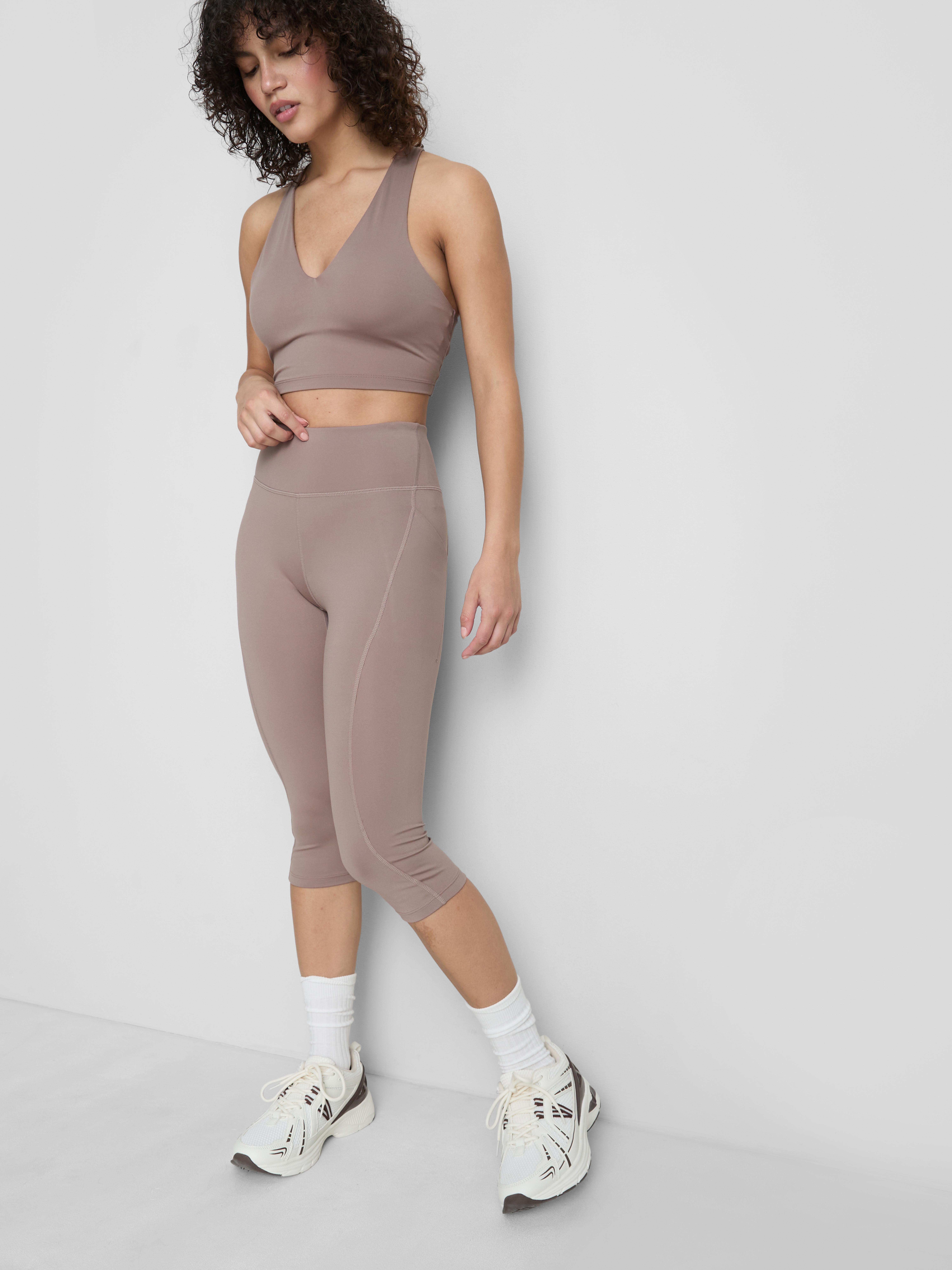 Leggings capri sportivi a vita alta