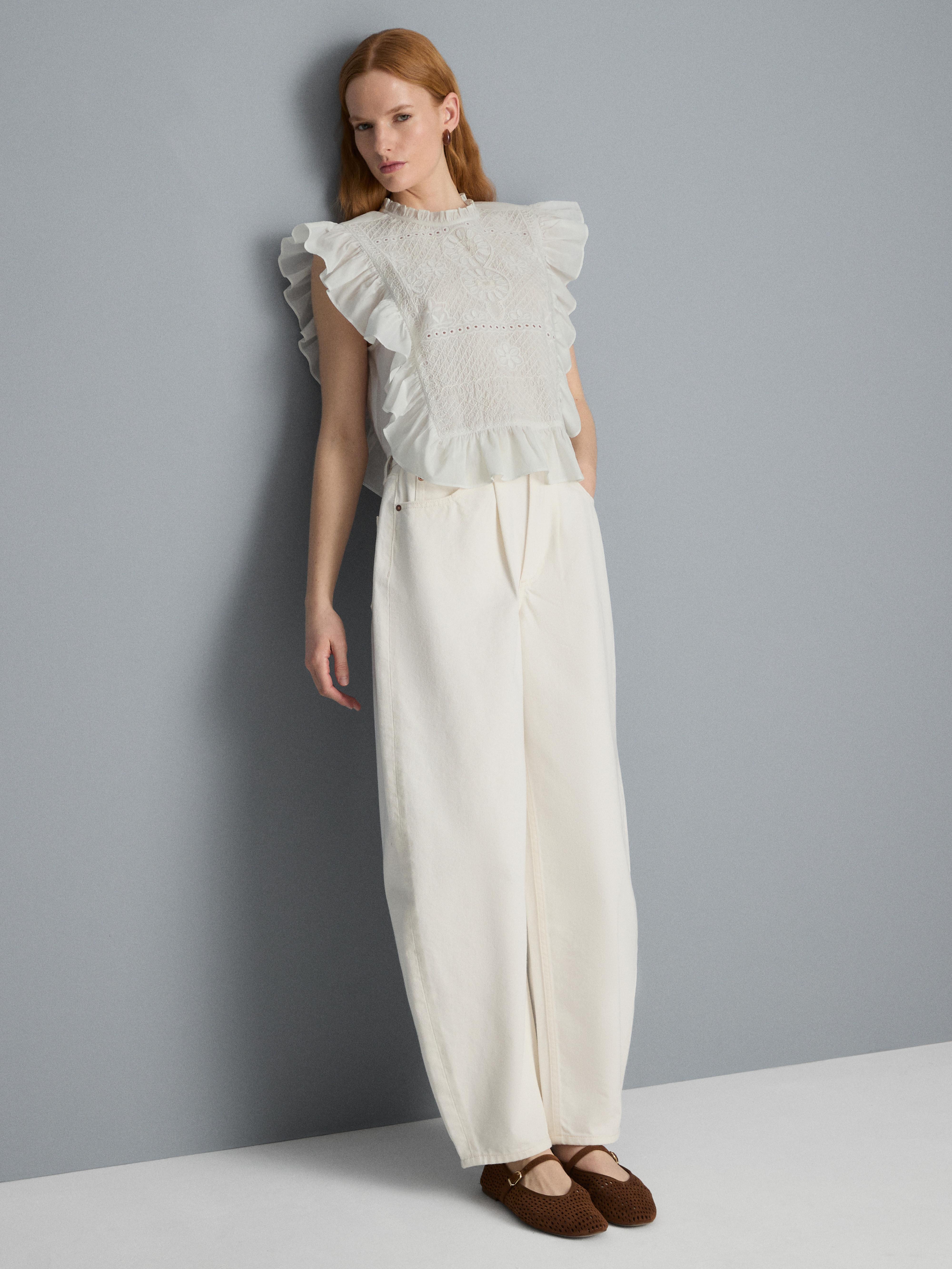 Nepostradatelné bavlněné džíny se širokými nohavicemi