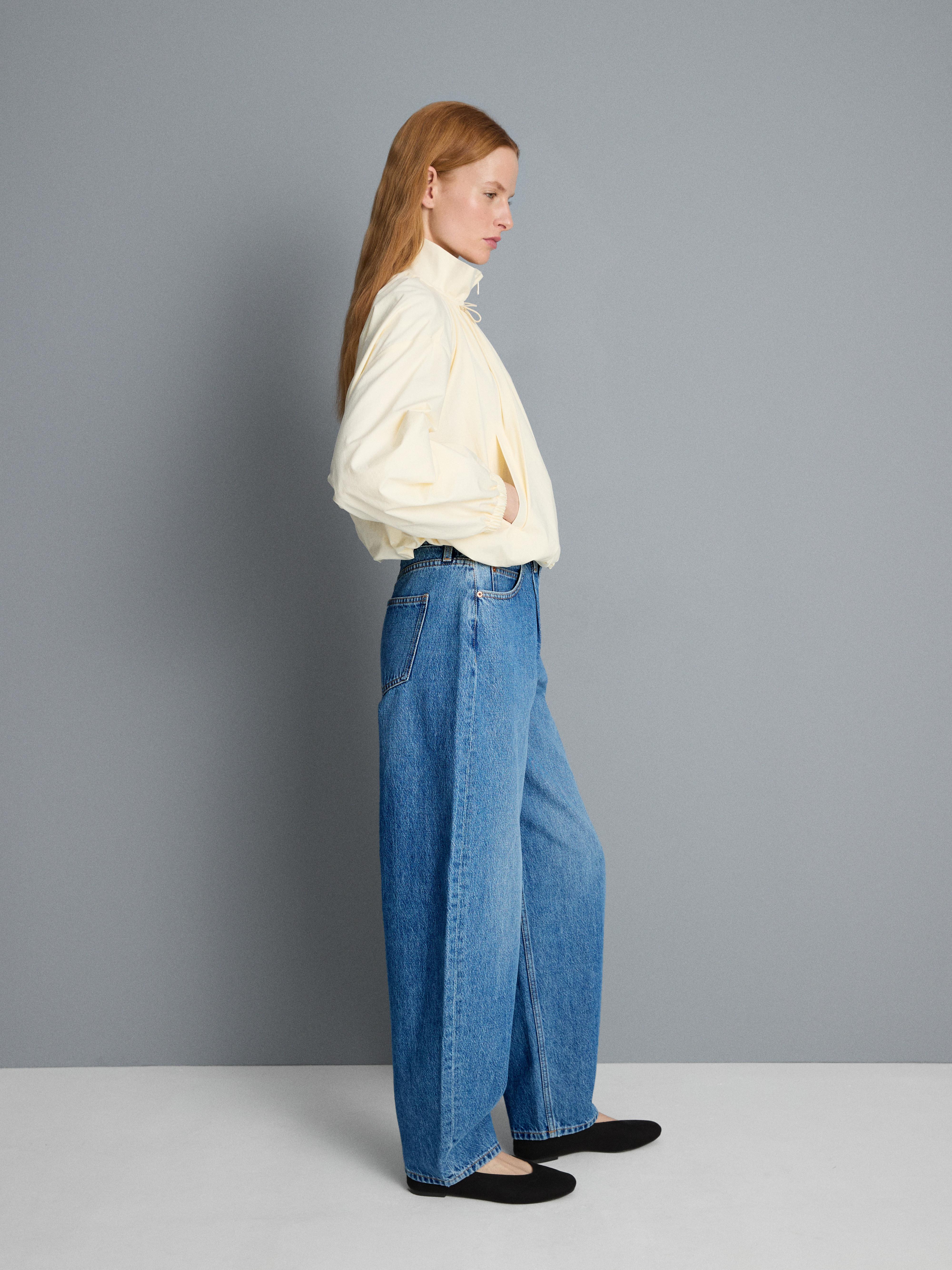 Ultimate Cotton Denim Barrel-Leg Jeans