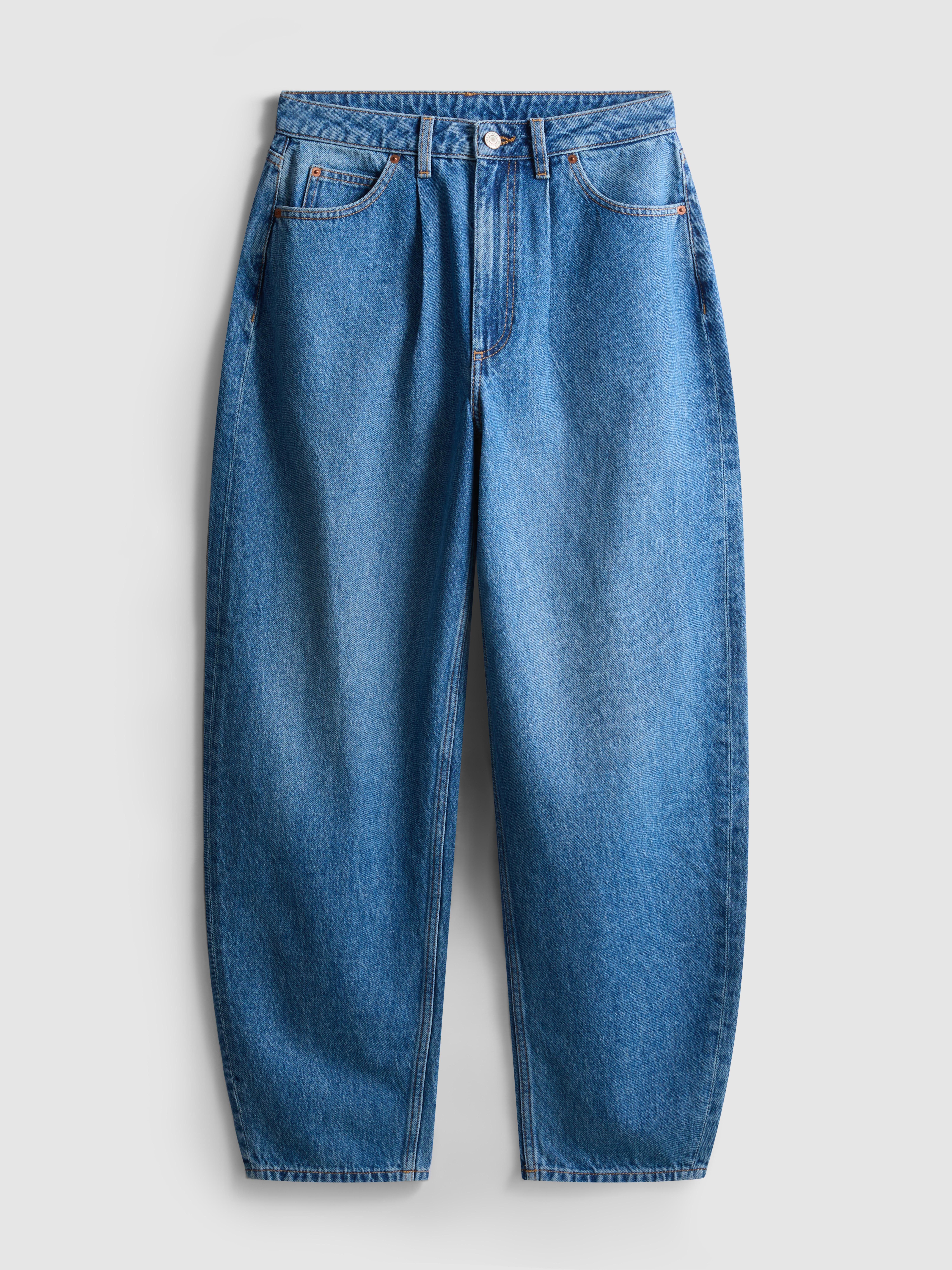 Ultimate Cotton Denim Barrel-Leg Jeans
