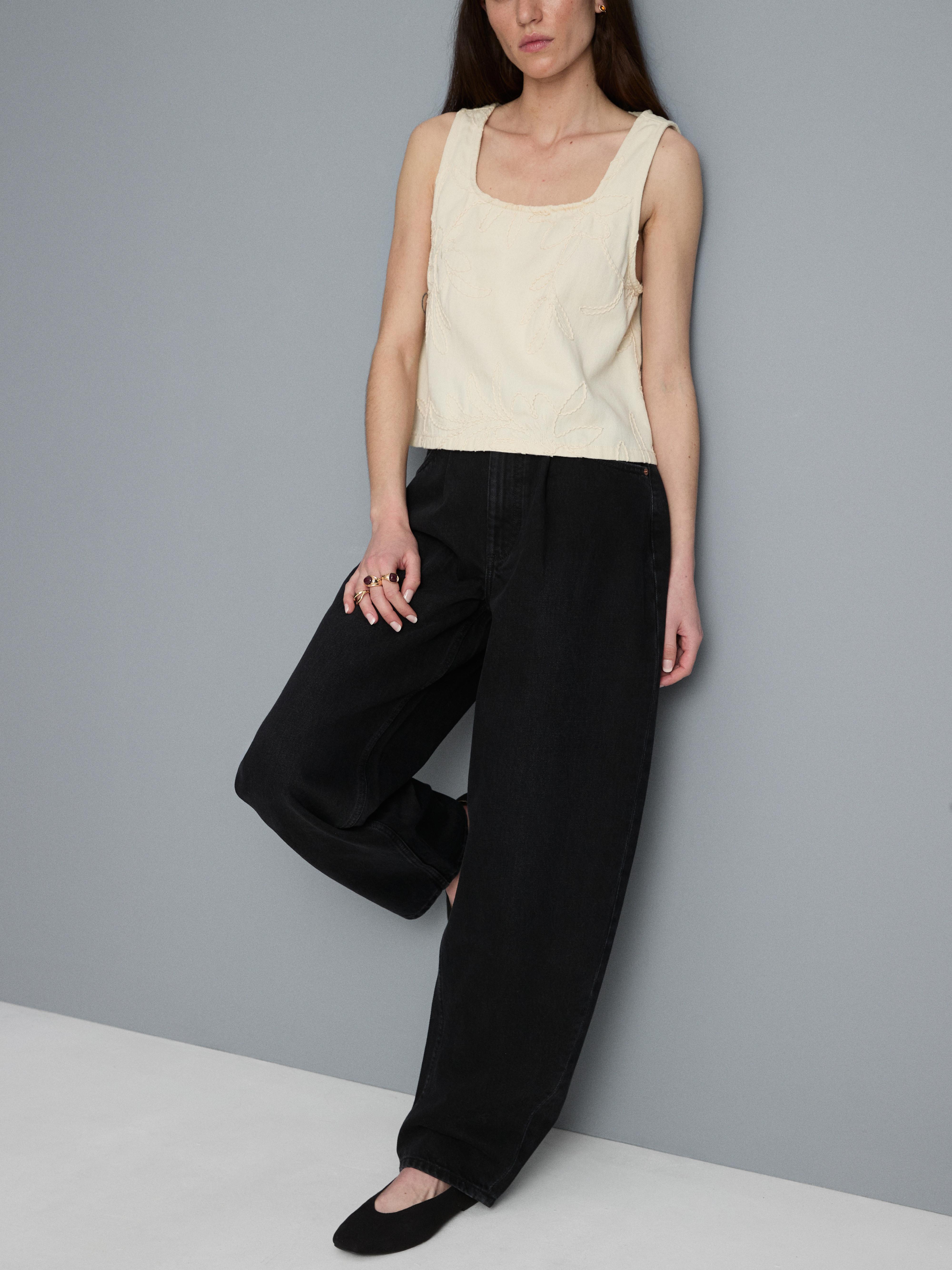 Ultimate Cotton Denim Barrel-Leg Jeans