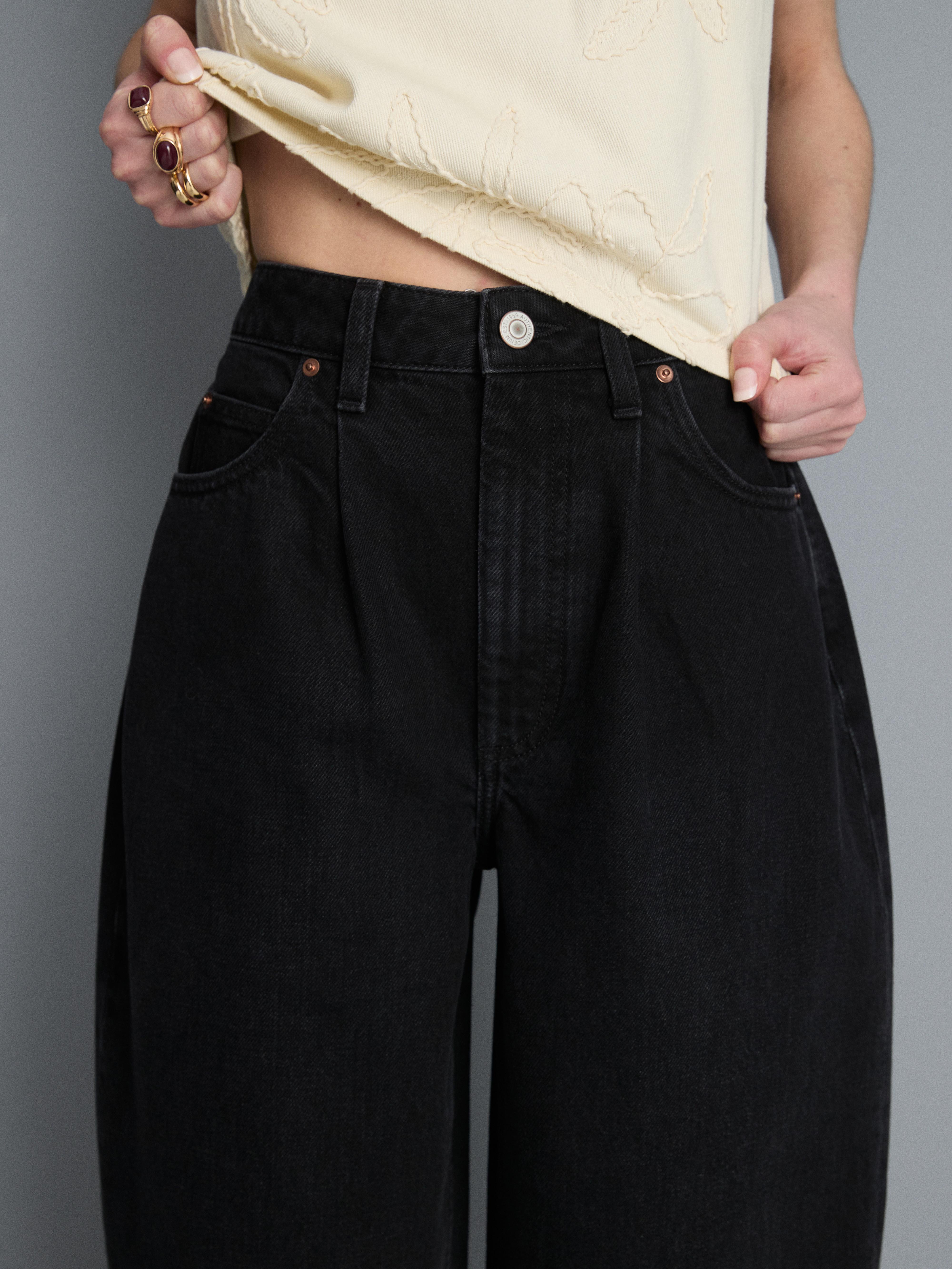 Ultimate Cotton Denim Barrel-Leg Jeans
