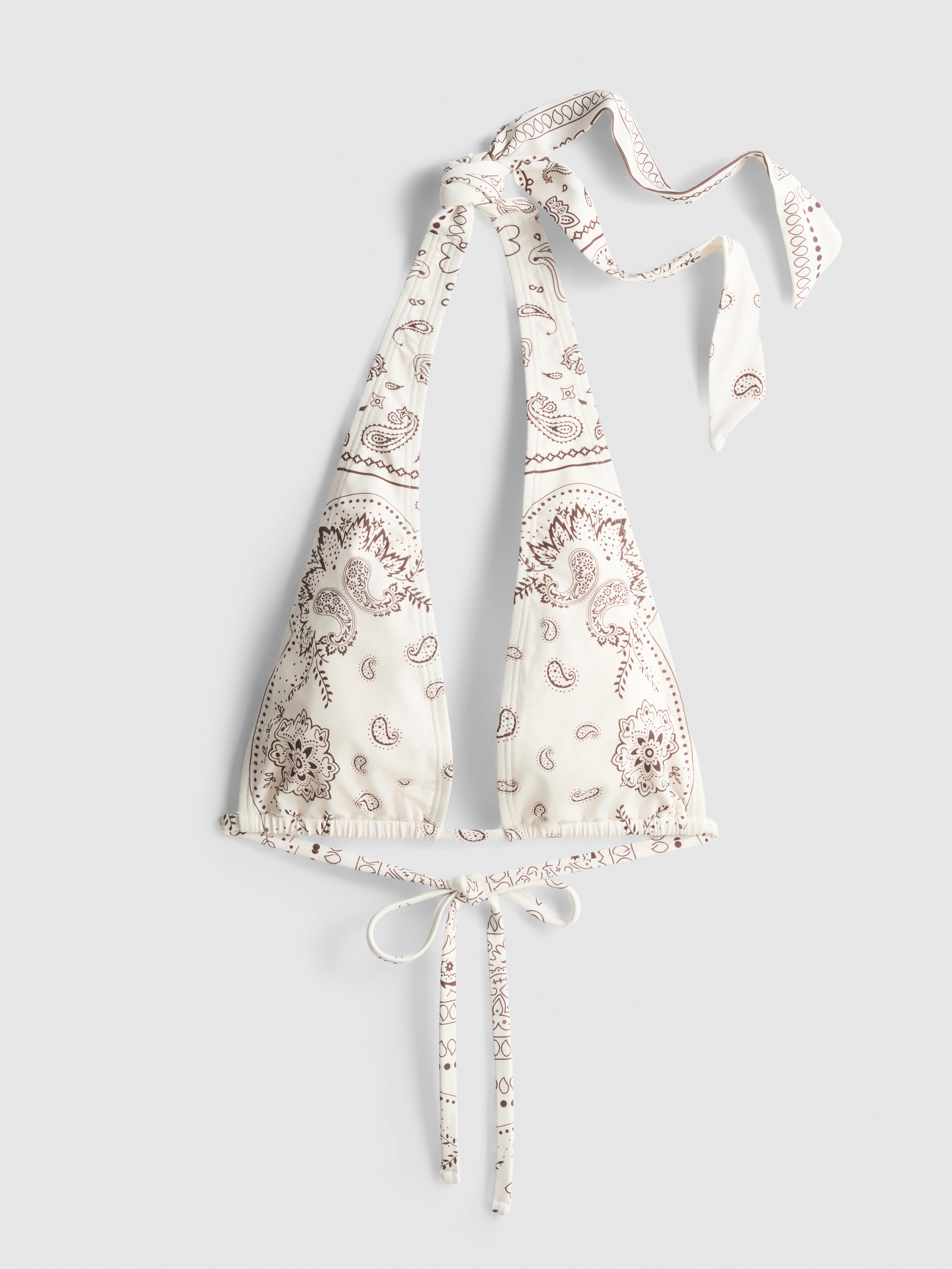 Bandana-Print Halter-Neck Bikini Top