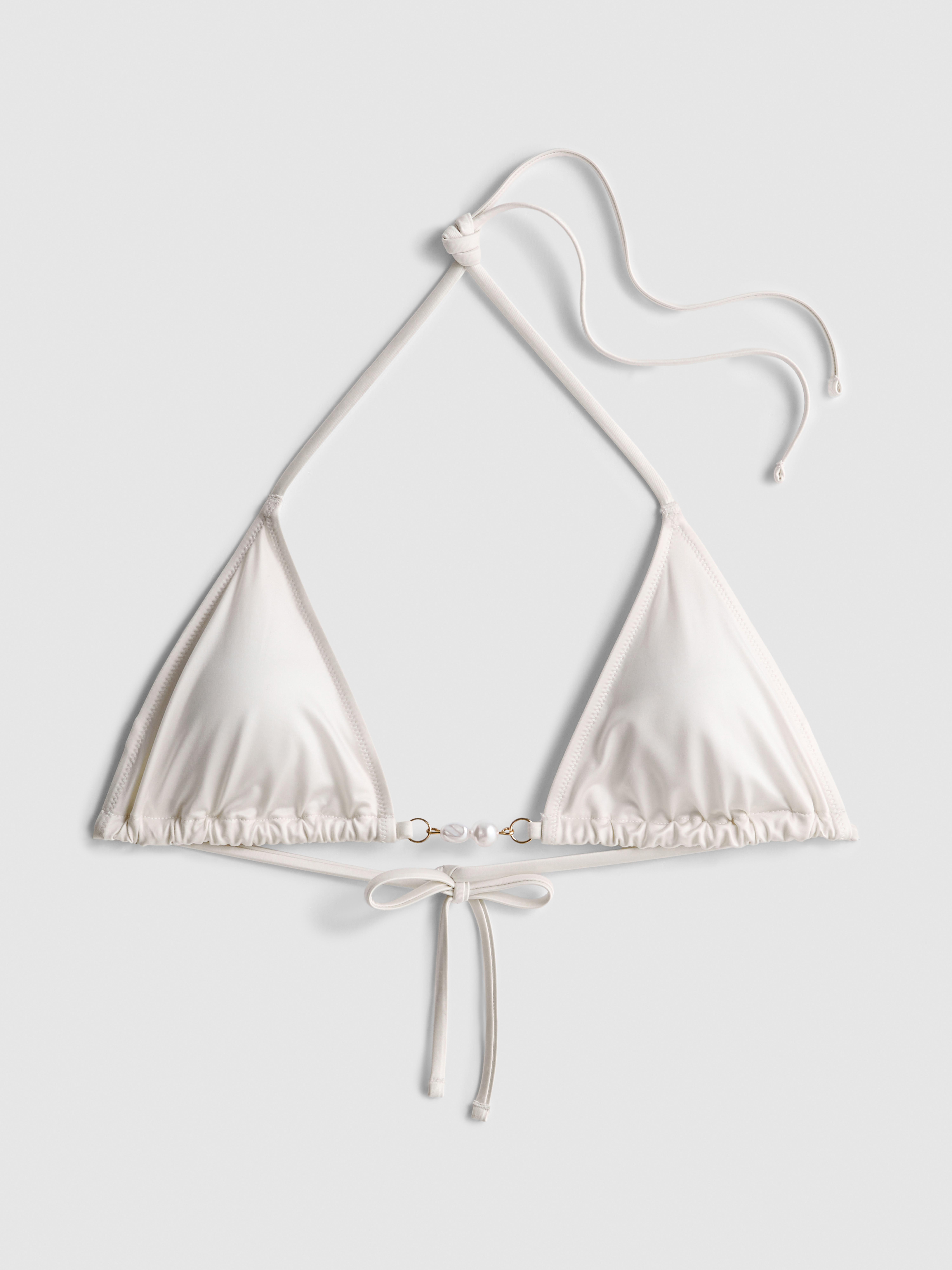 High Shine Pearl Triangle Bikini Top