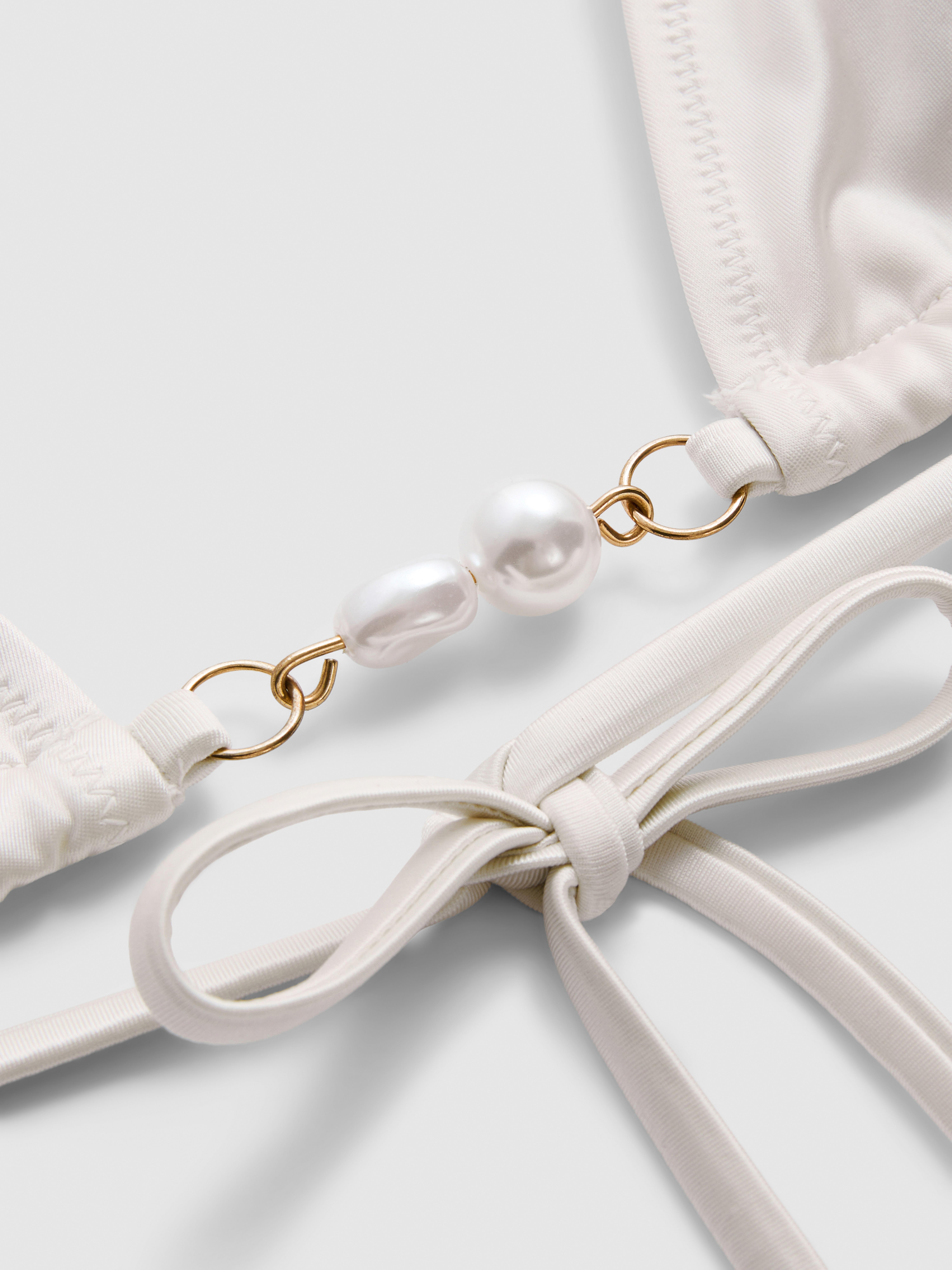 High Shine Pearl Triangle Bikini Top