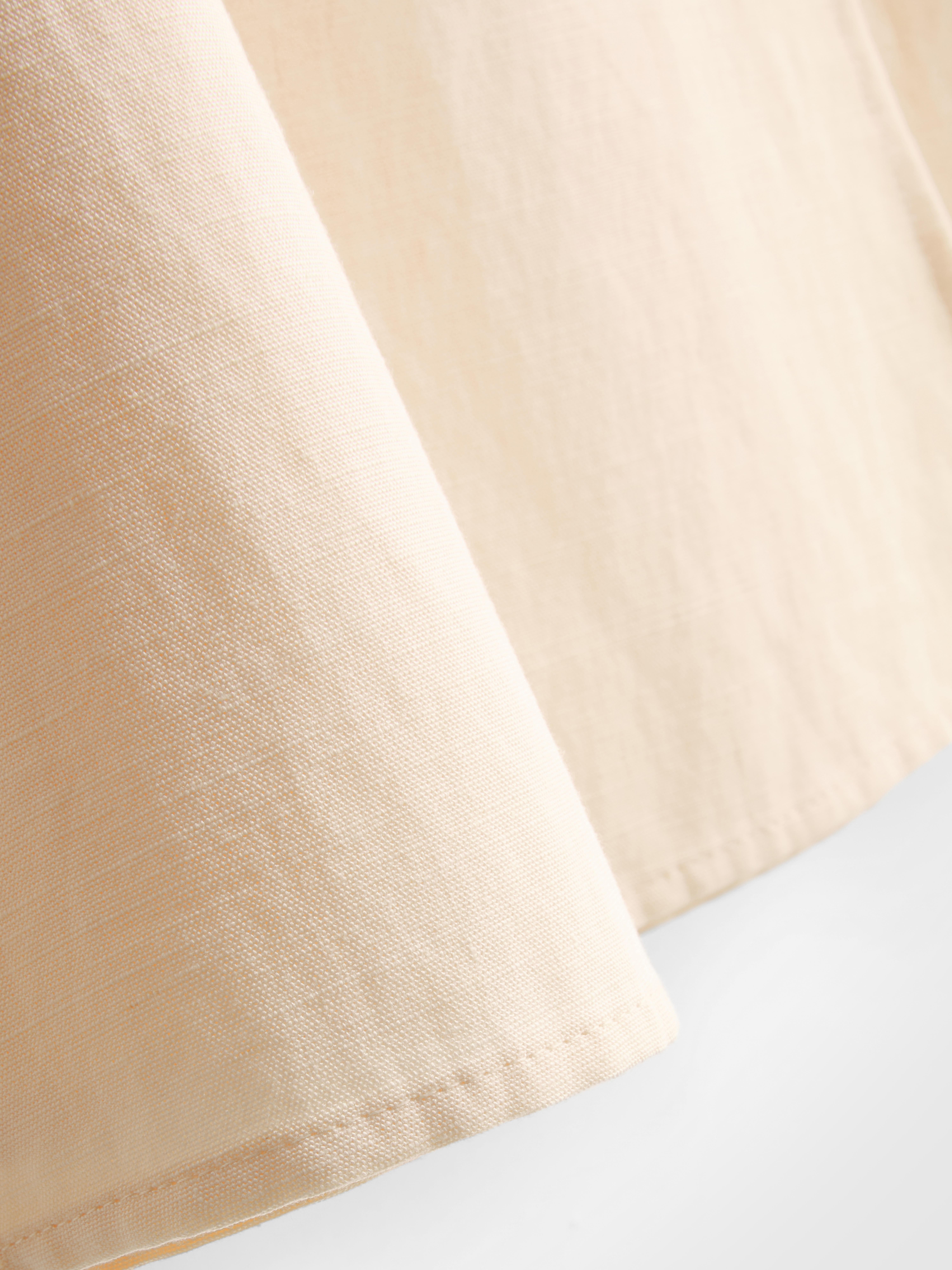 Cotton Blend Tie Side Midi Skirt
