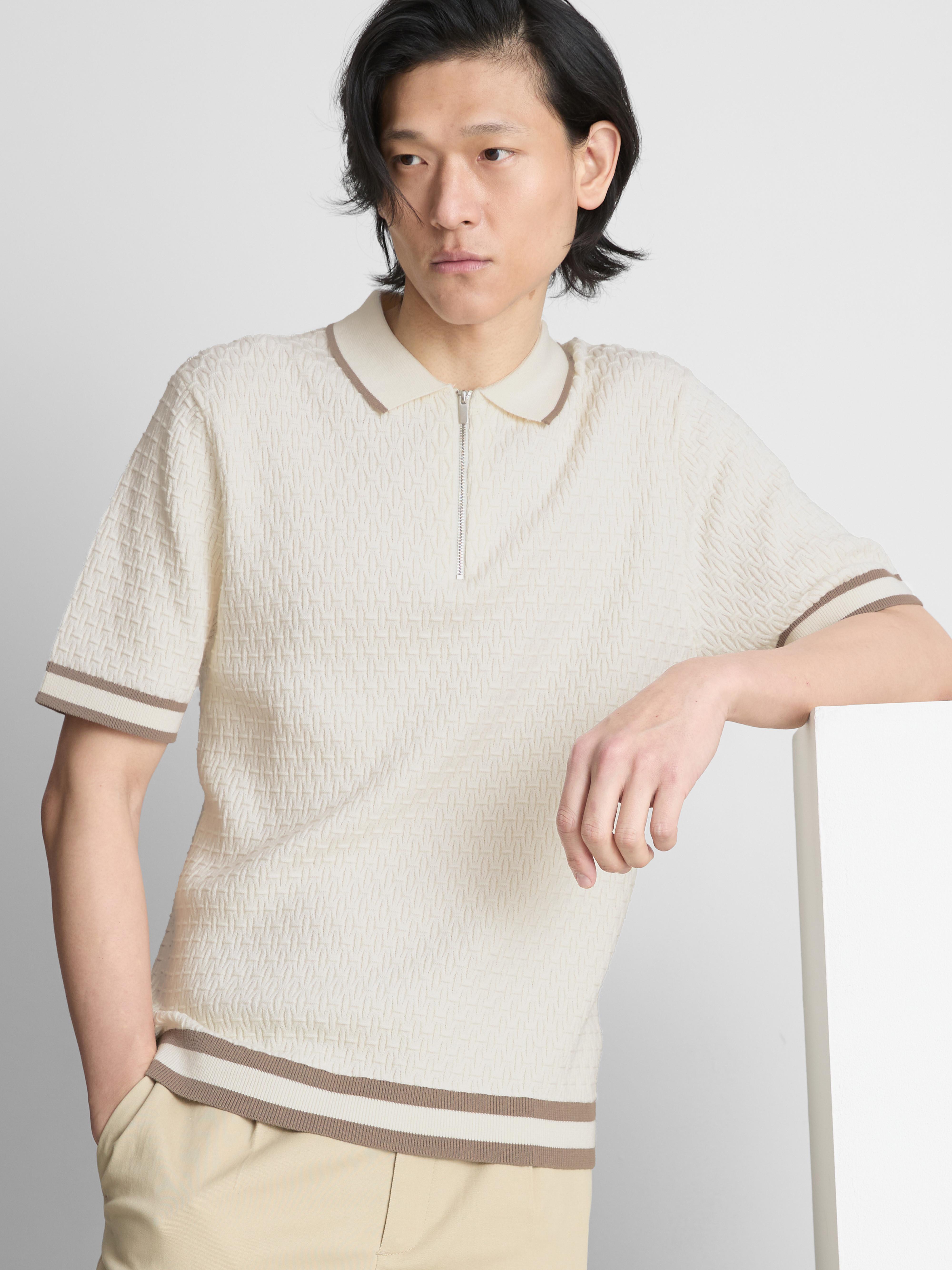 Polo texturé zippé The Edit