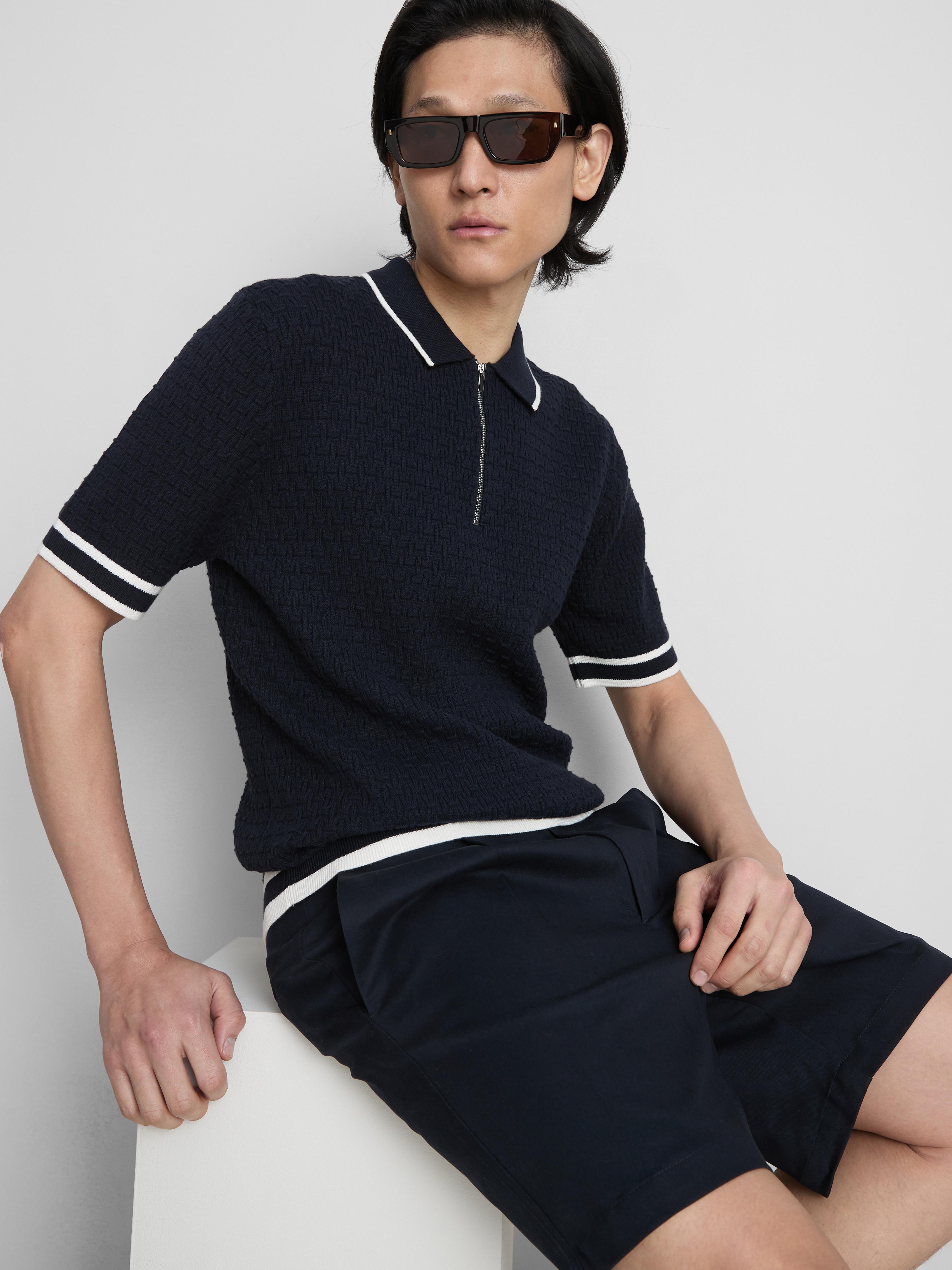 Polo texturado fecho correr The Edit