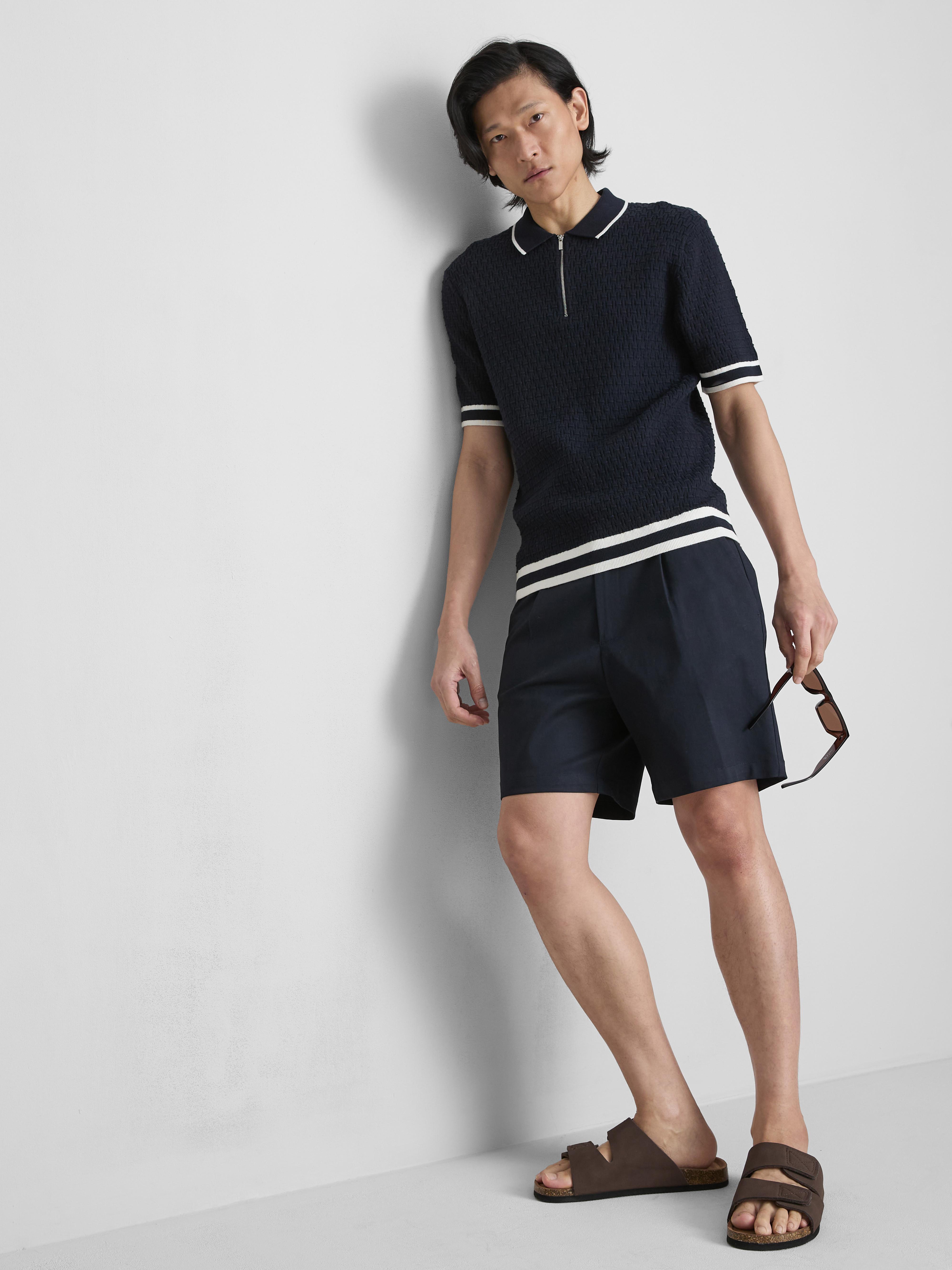 Polo texturé zippé The Edit