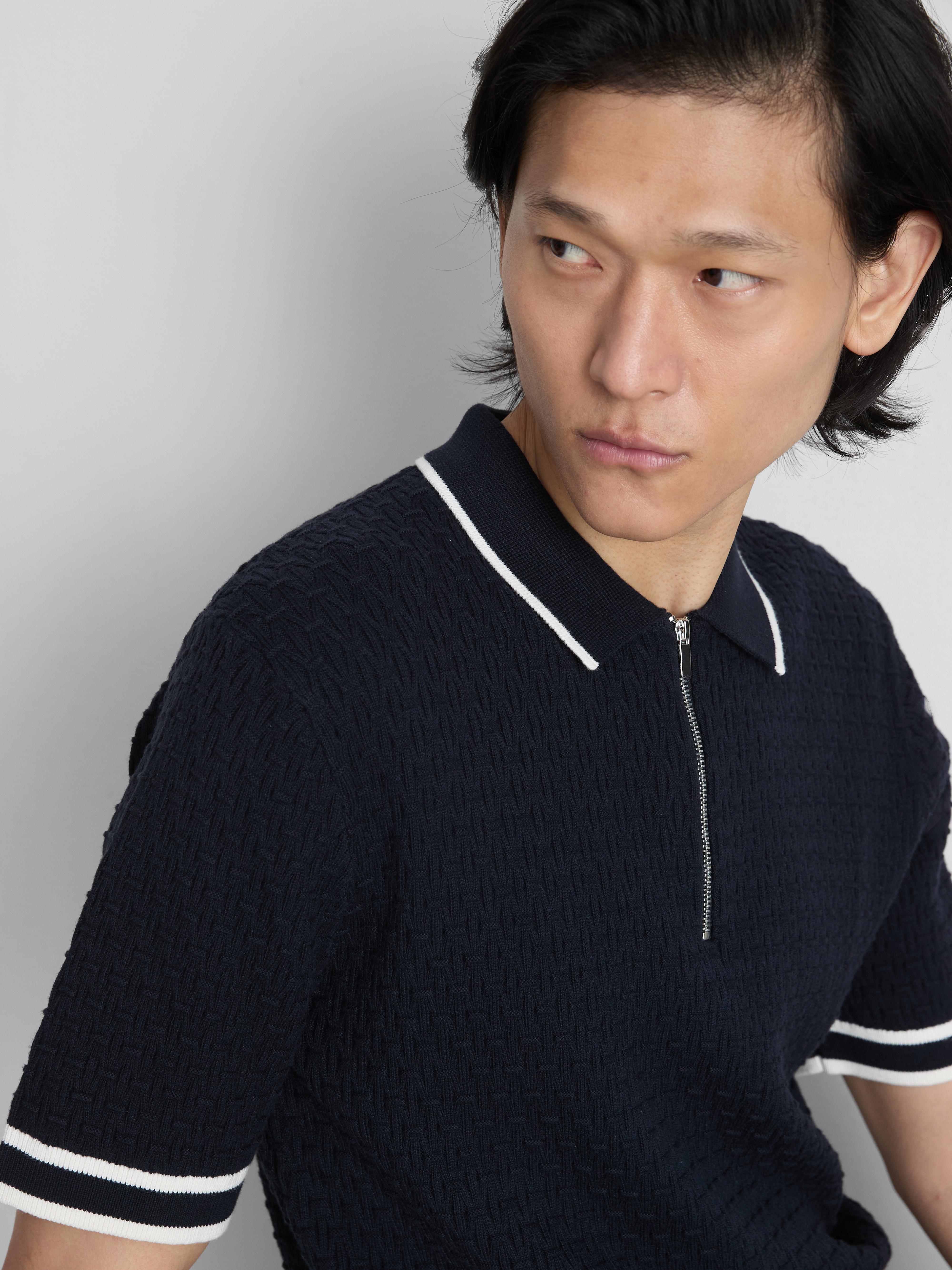 Polo texturé zippé The Edit