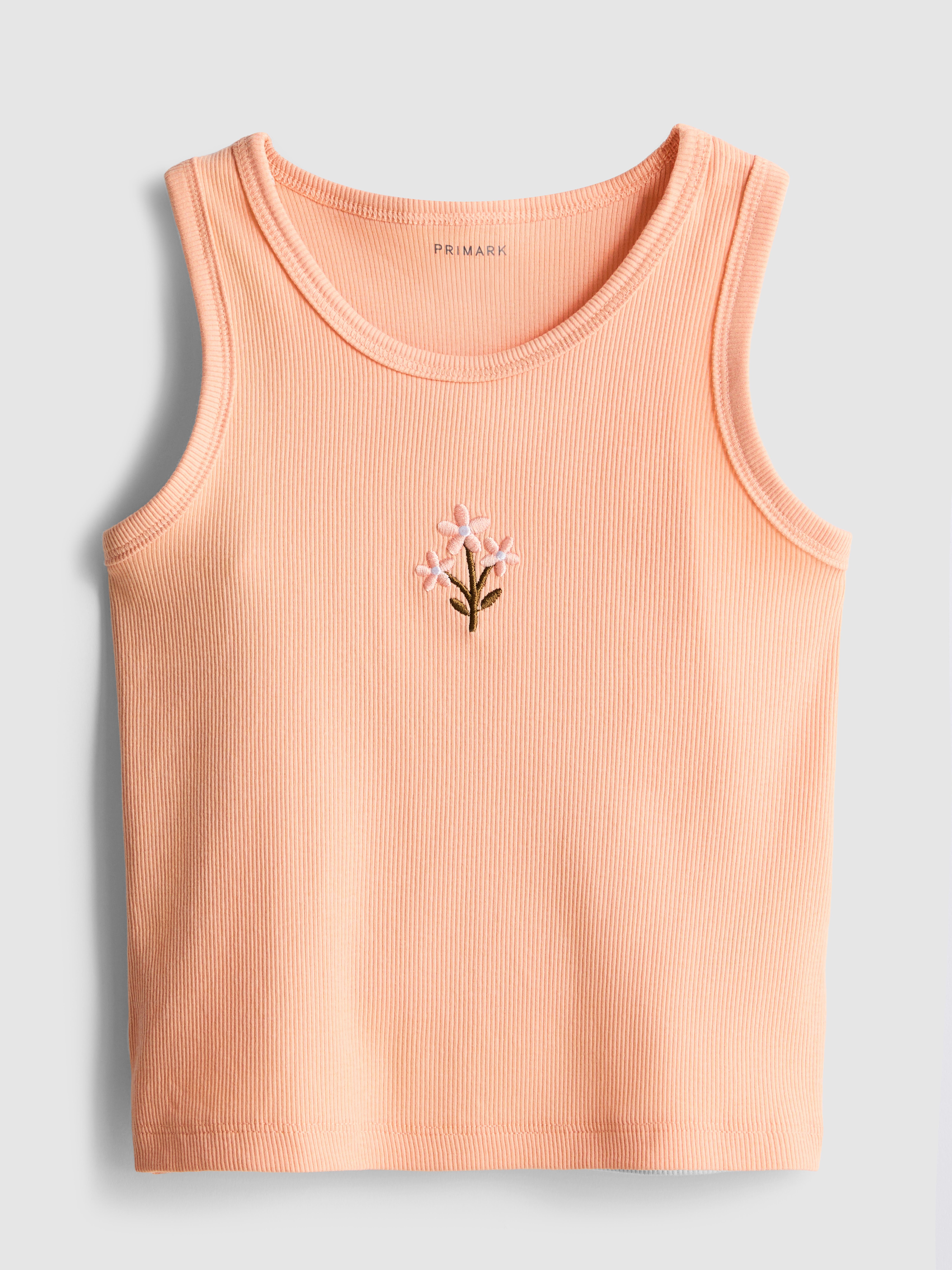 7–15 ans | Débardeur côtelé brodé