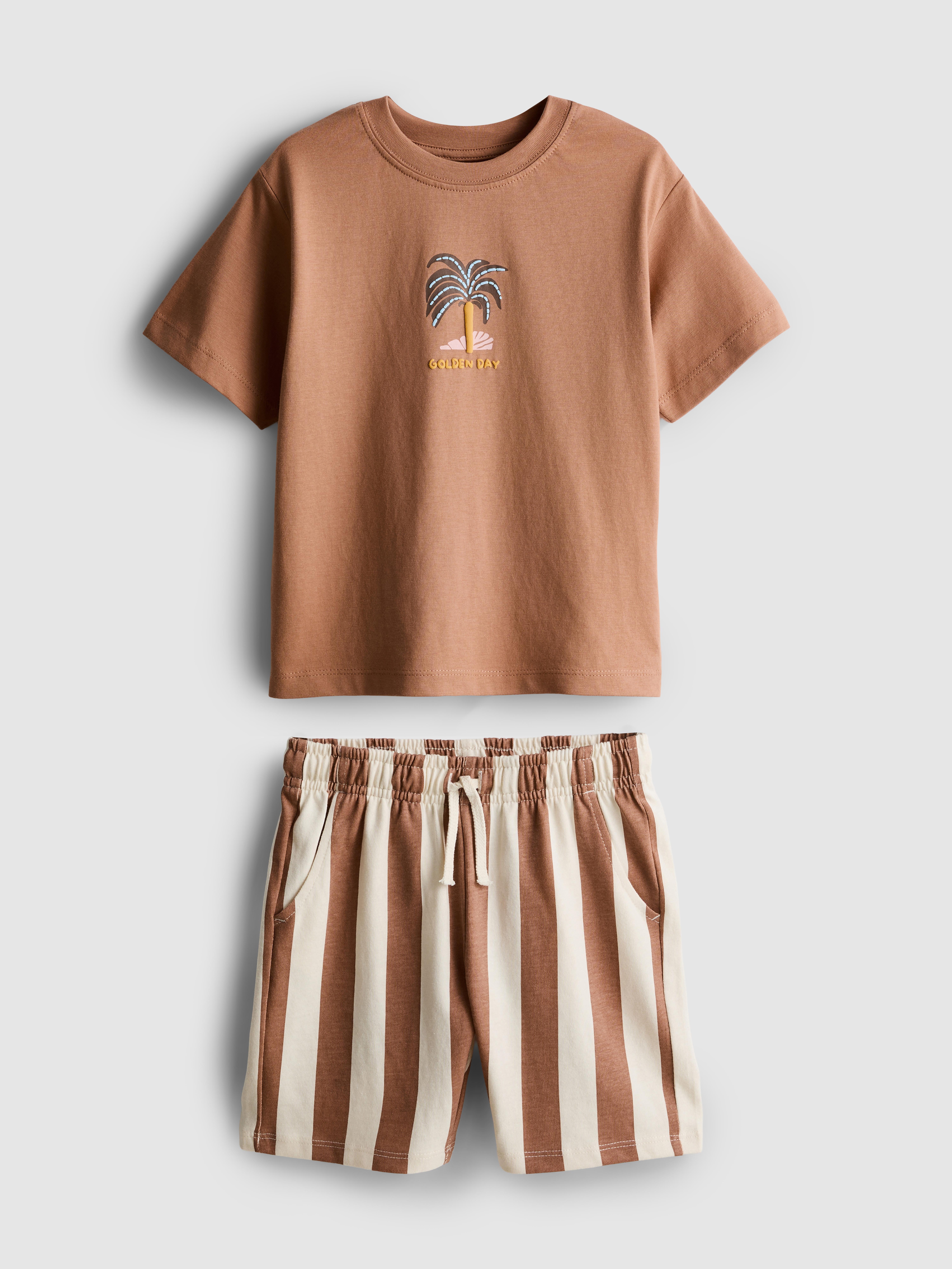 1.5-8yrs | Palm Tree Graphic T-Shirt and Shorts Set